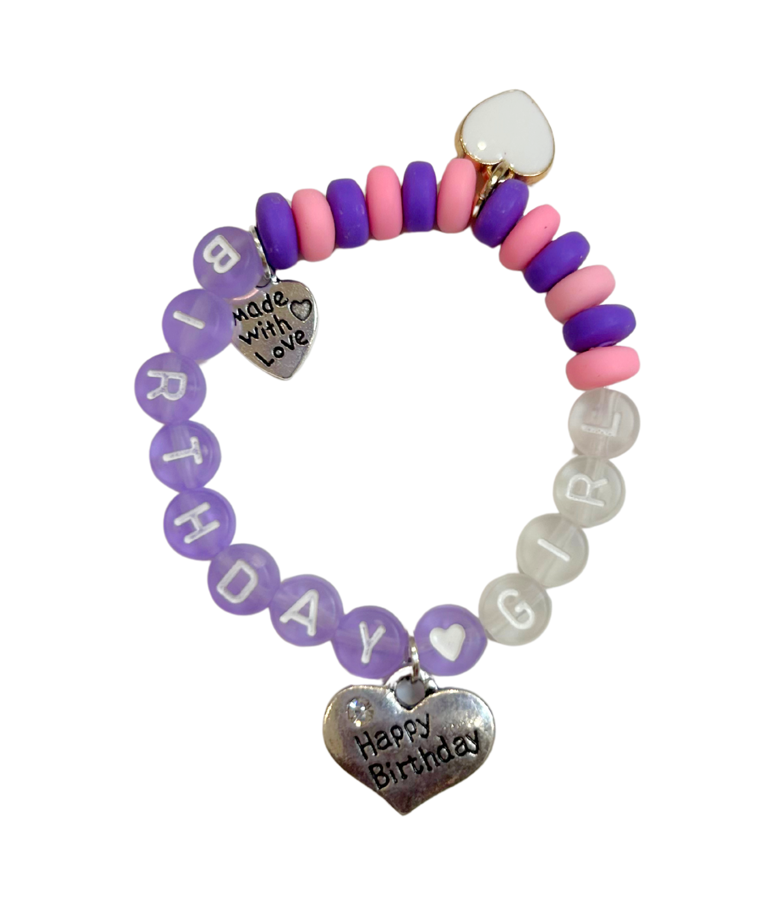 Arm Candy Happy Birthday Charm Bracelet Jewelry - Young Cori's Arm Candy Purple