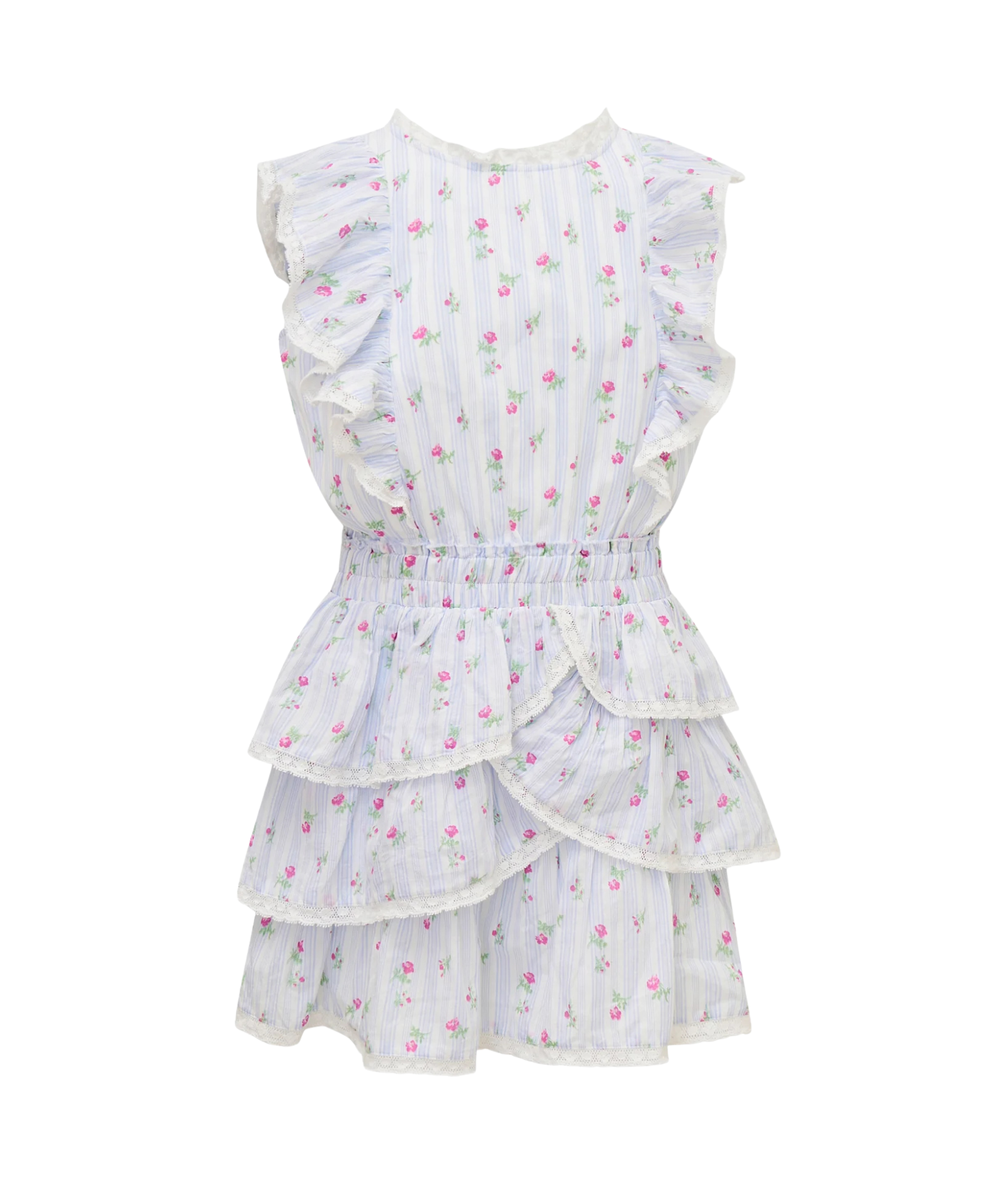 Love Shack Fancy Girls Decker Dress Coastline Blue Girls Casual Dresses Love Shack Fancy