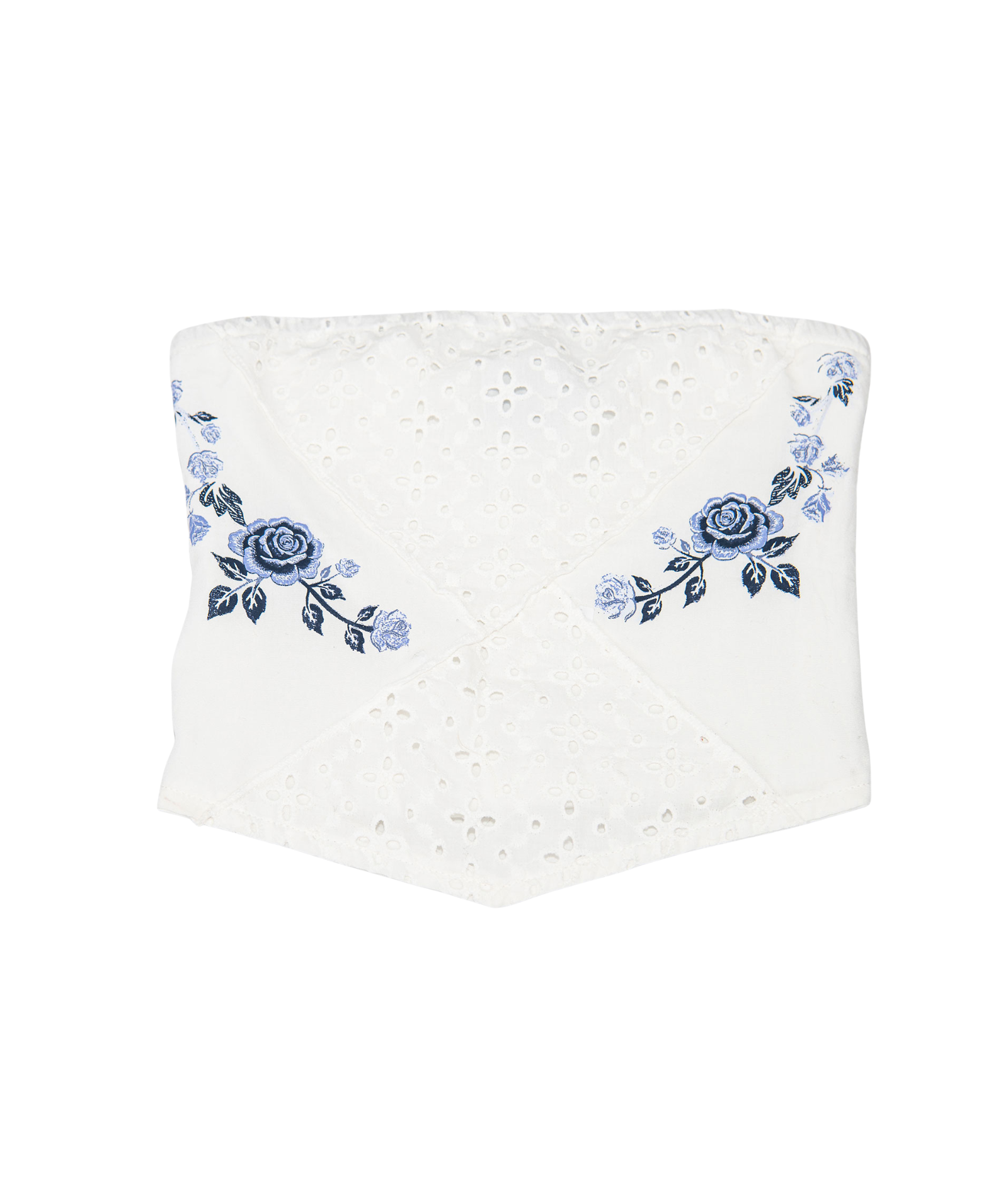 FBZ Girls Allie Blue Eyelet Floral Strapless Top Girls Casual Tops FBZ Flowers By Zoe