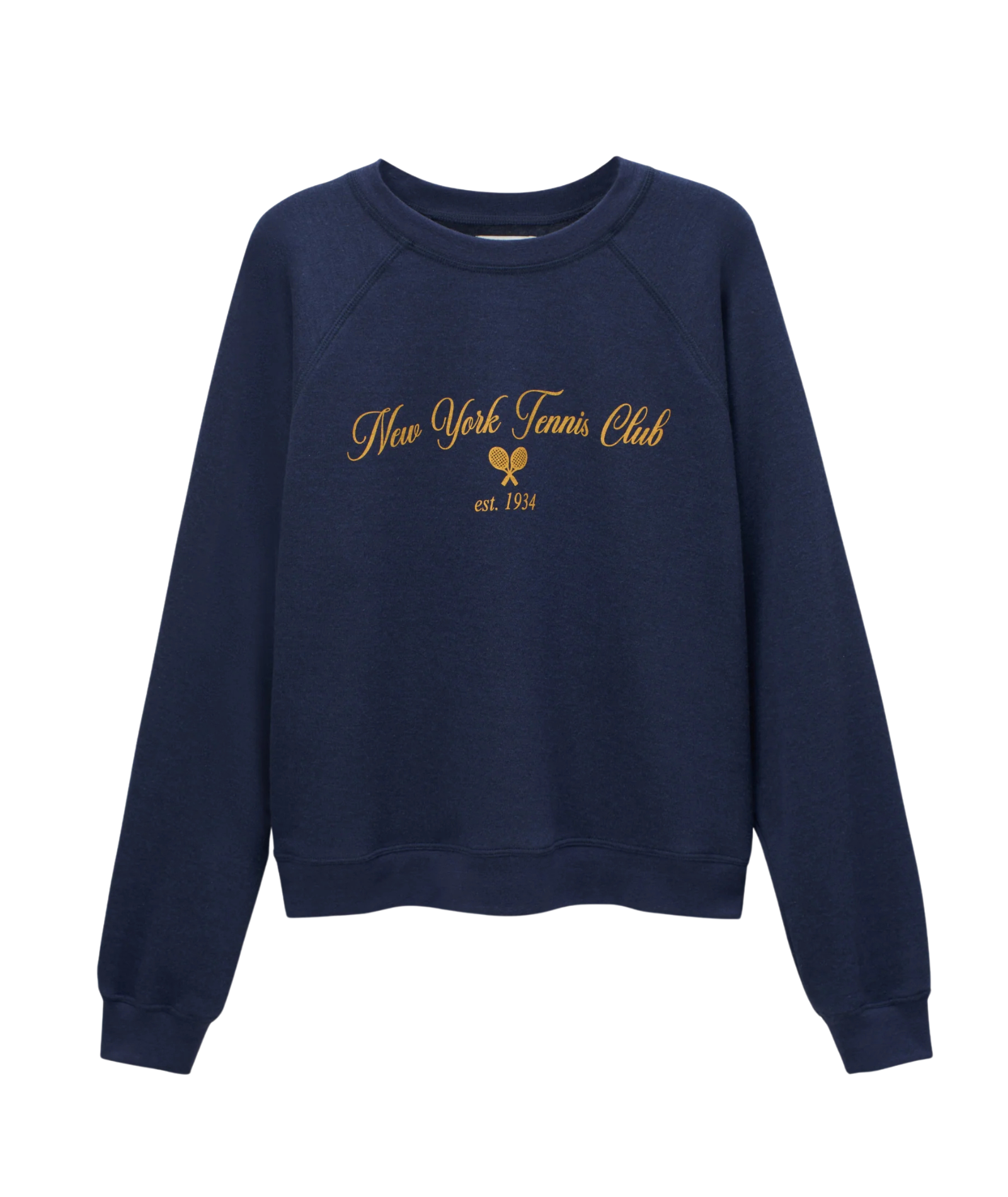 Sunny Somewhere Women NY Tennis Club Sweatshirt Navy Womens Casual Tops Sunny Somewhere Navy Juniors/Women XS