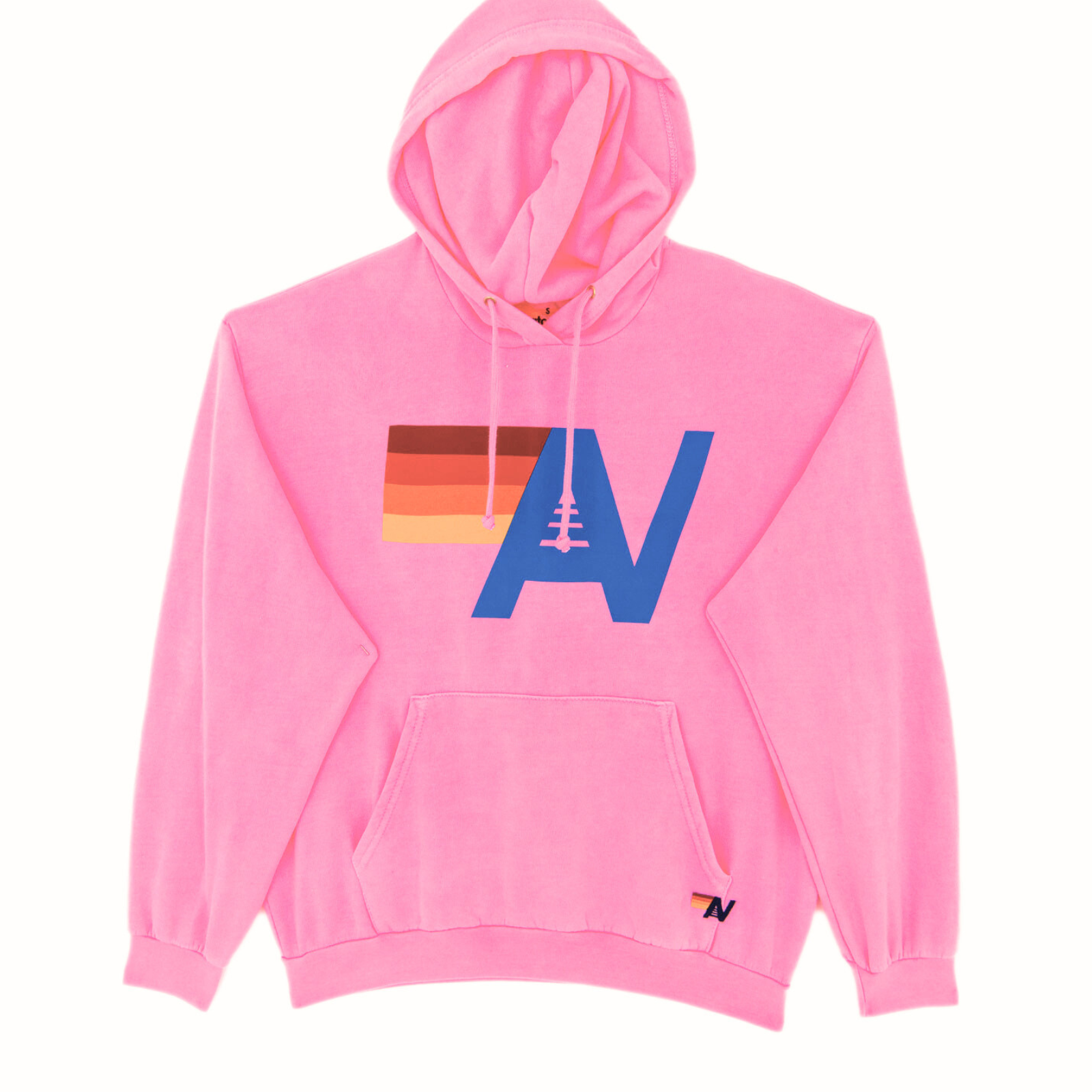 Aviator Nation Women Logo Relaxed Pullover Hoodie Womens Casual Tops Aviator Nation Neon Pink Juniors/Women XS