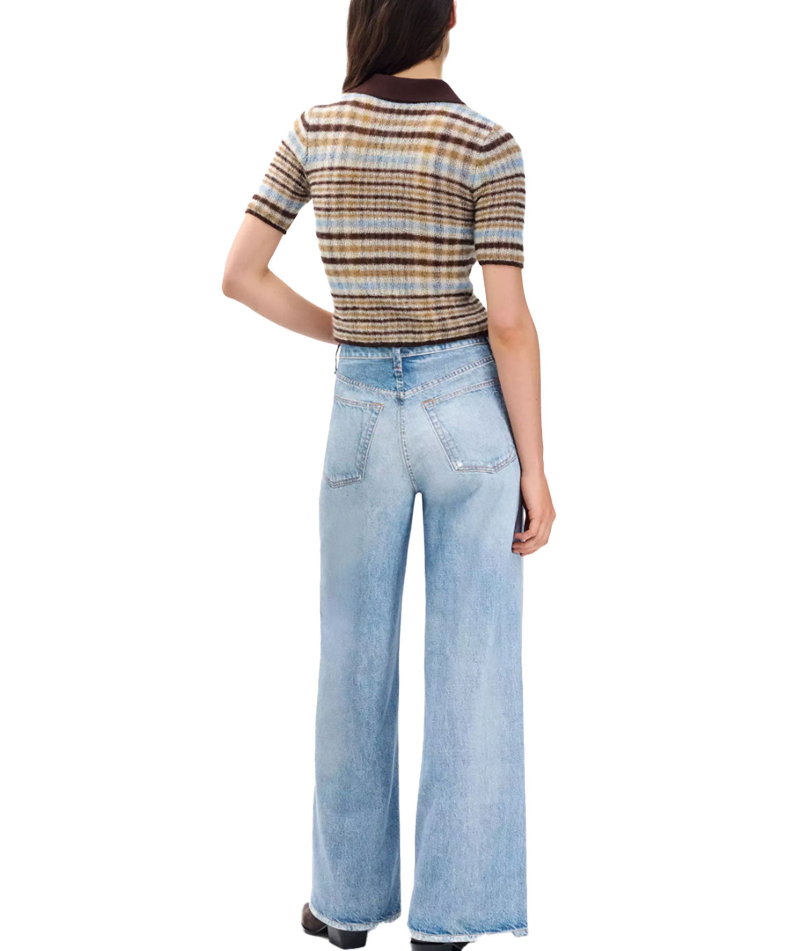 Rag & Bone Women Miramar Terry Sofie Wide Pants Raily Womens Denim Rag & Bone