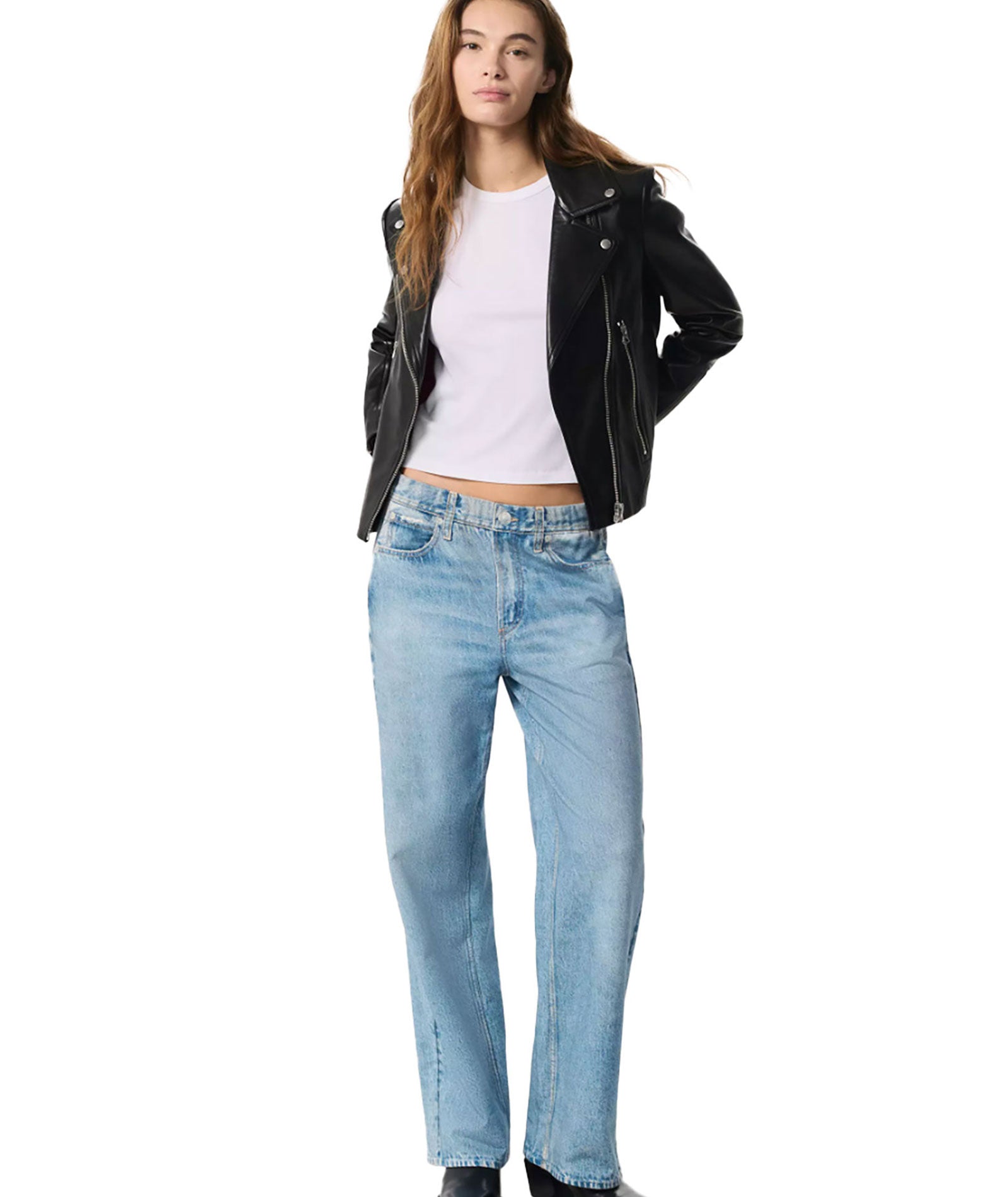 Rag & Bone Women Miramar Terry Wide Leg Pants Valentina Womens Denim Rag & Bone