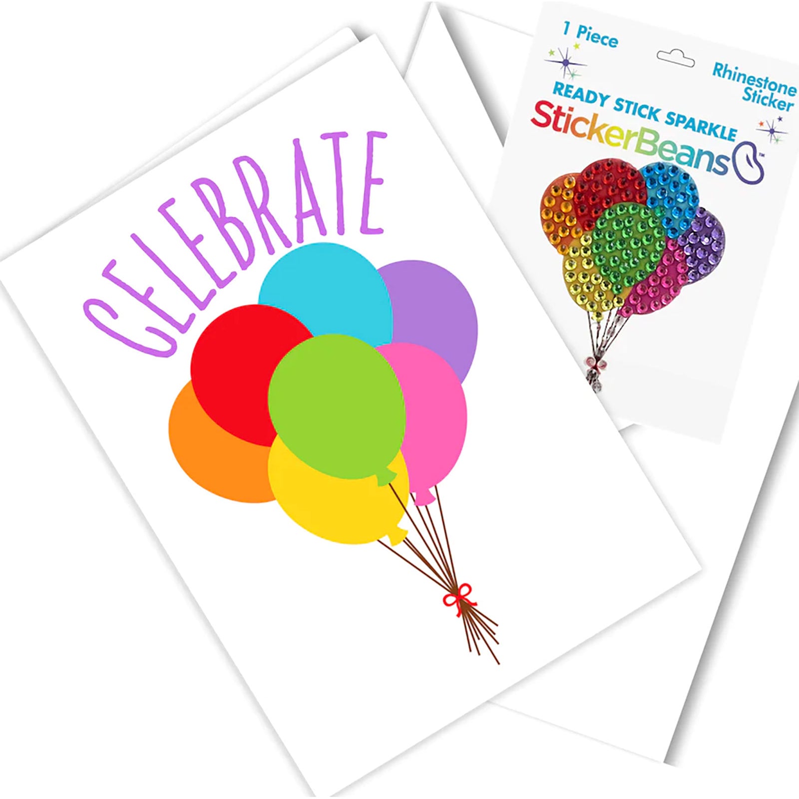 Sticker Beans Celebrate Card With Sticker Accessories Sticker Beans Multi