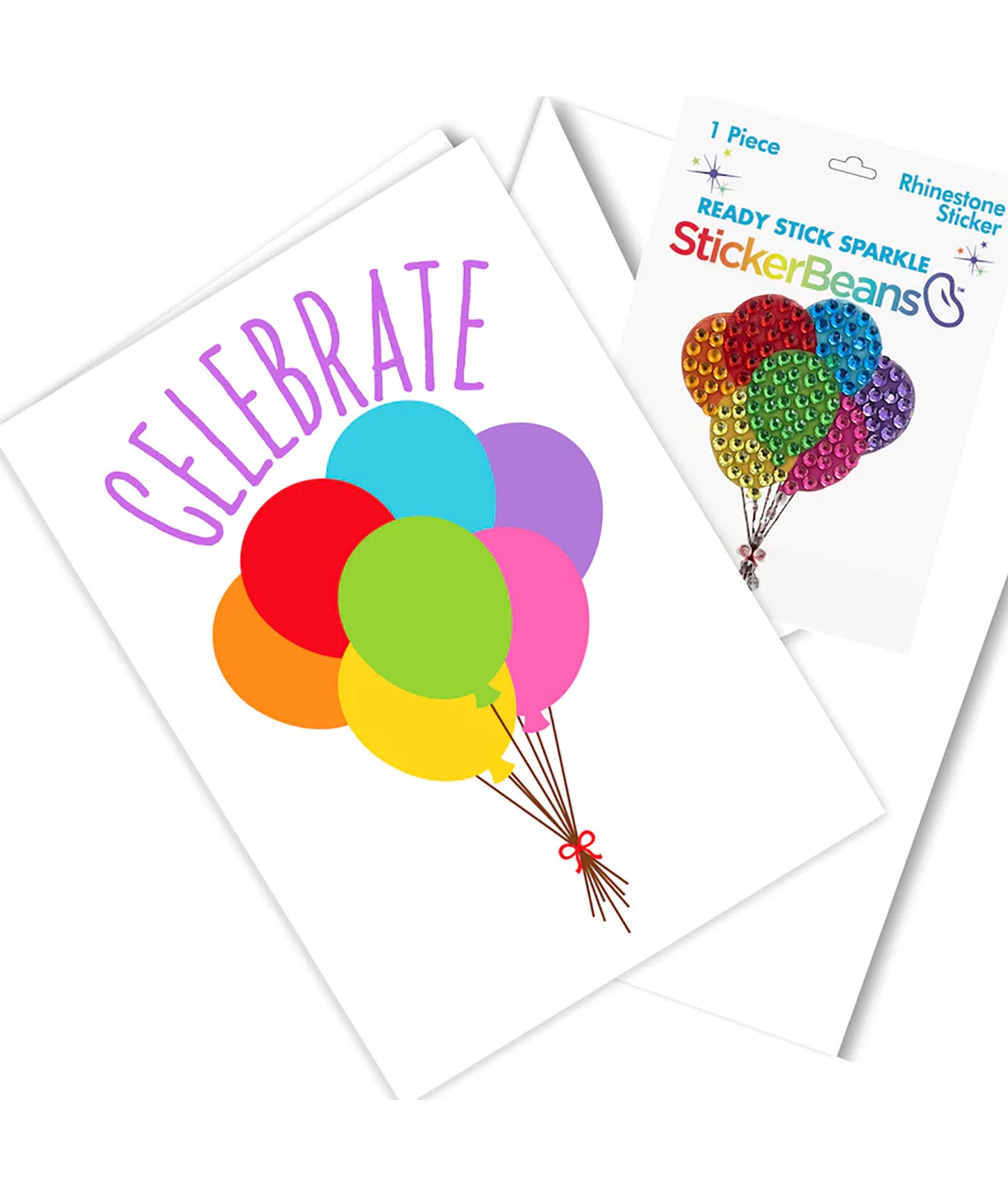 Sticker Beans Celebrate Card With Sticker Accessories Sticker Beans Multi