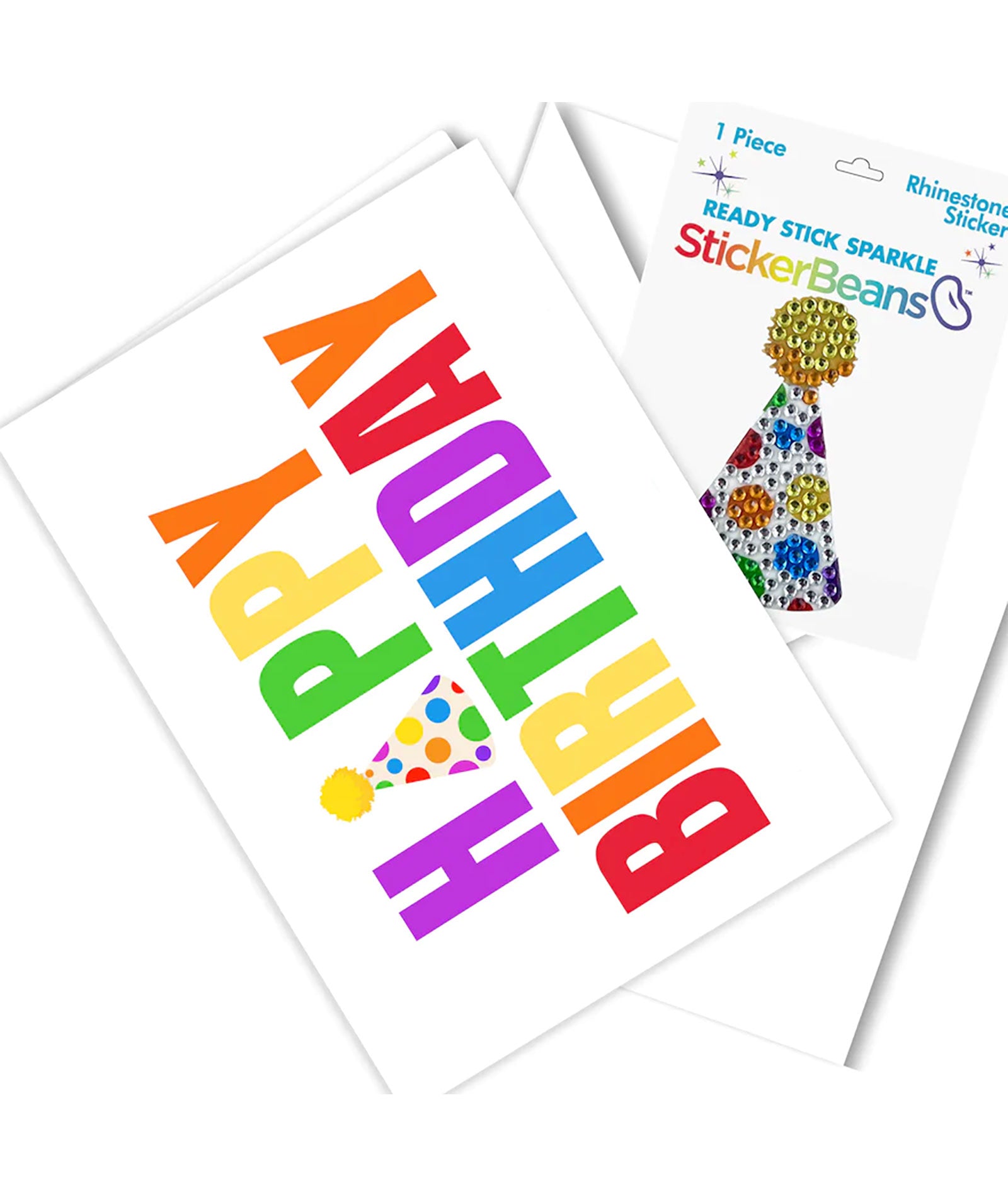 Sticker Beans Happy Birthday Card With Sticker Accessories Sticker Beans Multi