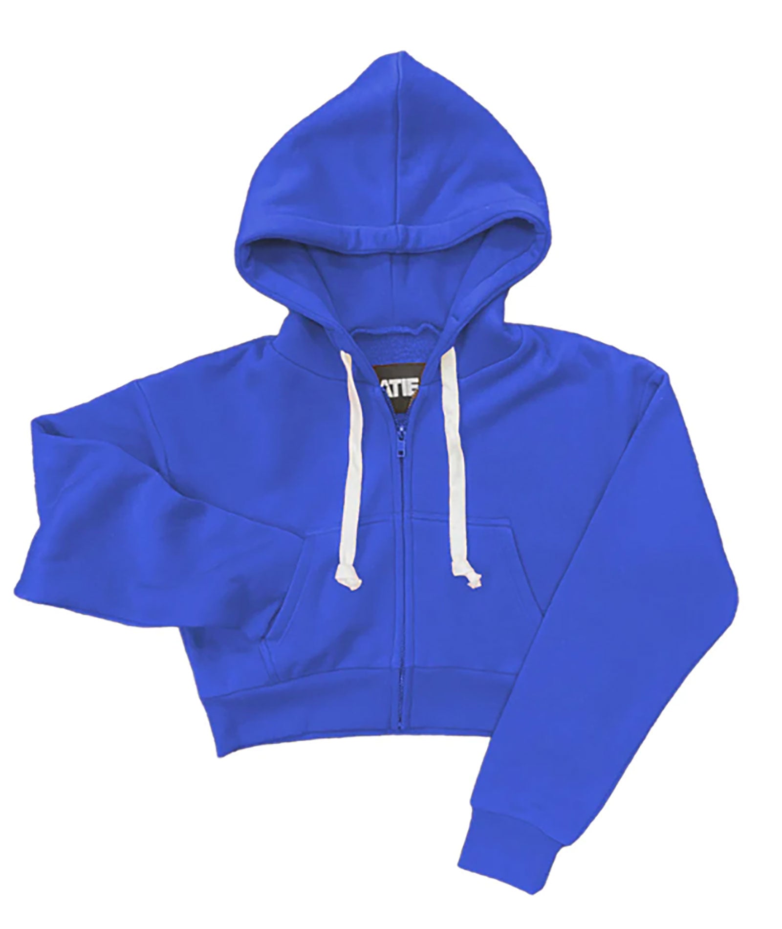 Katie J NYC Girls Dylan Crop Zip Hoodie Girls Casual Tops Katie J NYC Electric Blue Y/S (7/8)