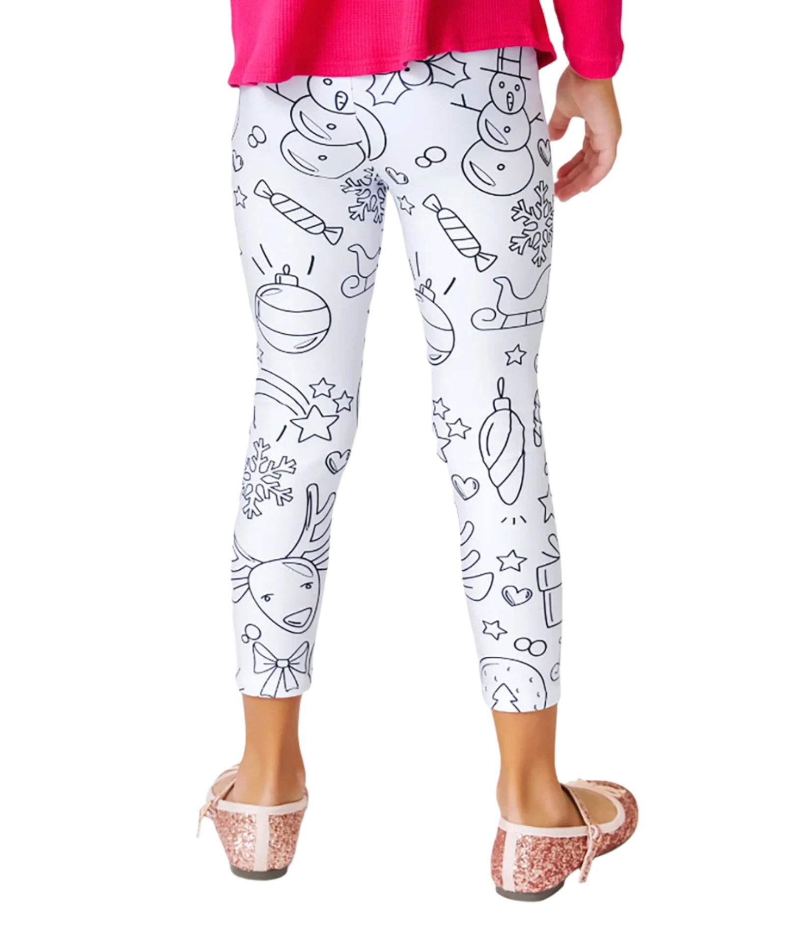 Terez Girl Christmas Coloring Leggings Girls Casual Bottoms Terez