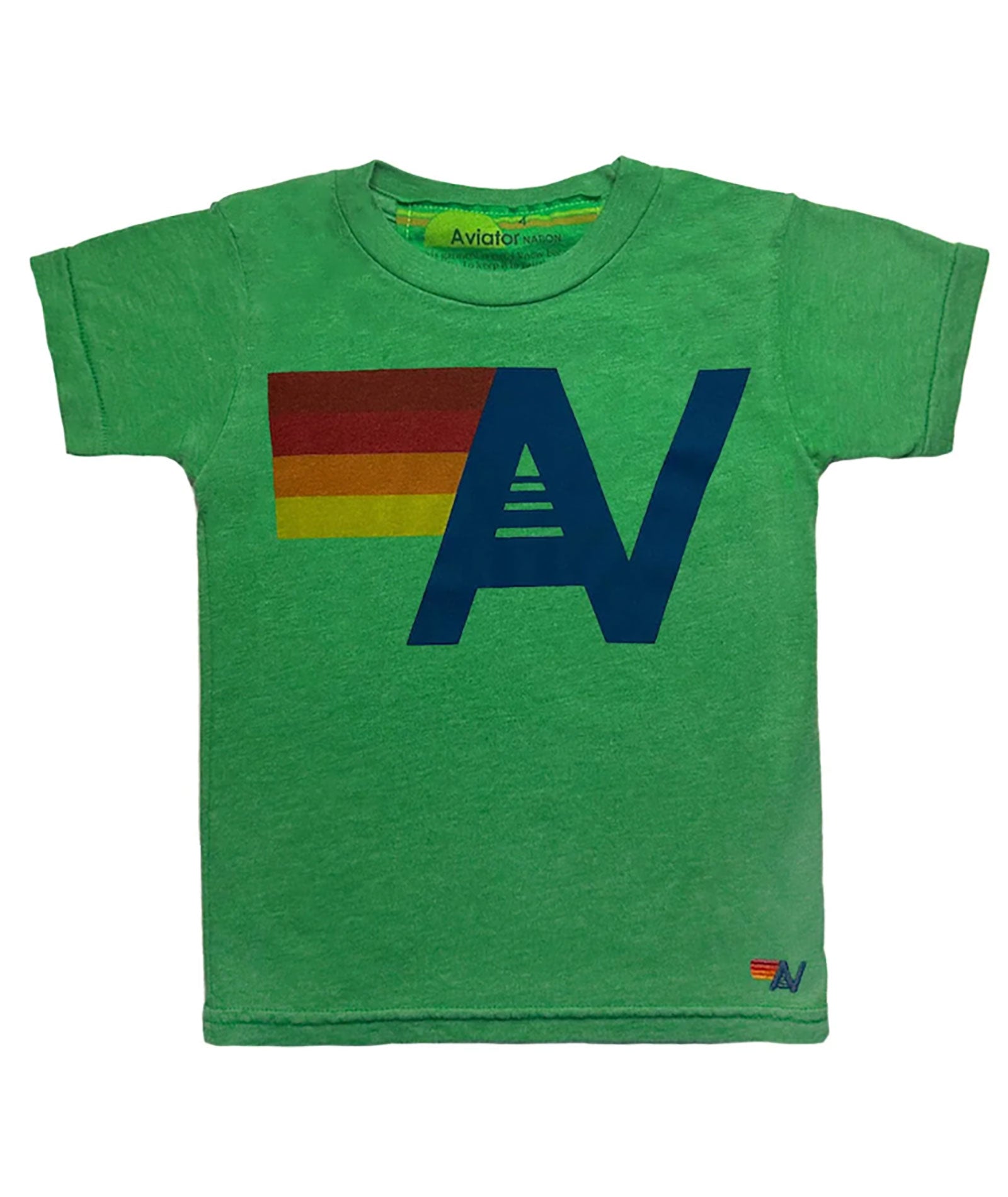 Aviator Nation Kids Logo Tee Girls Casual Tops Aviator Nation Green Y/4