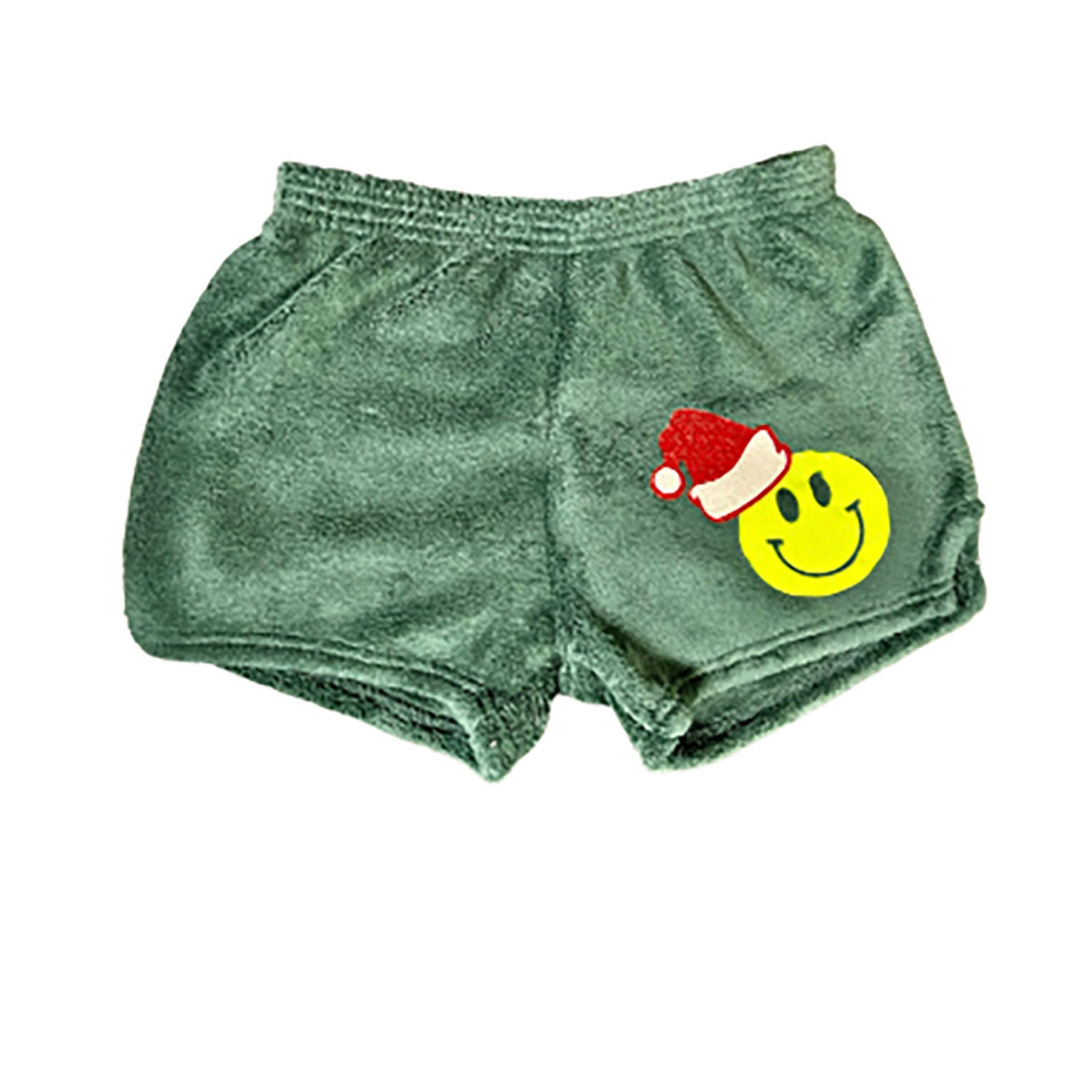 Made with Love and Kisses Smiley Santa Hat Shorts Accessories Made with Love and Kisses Green Y/(4/5)
