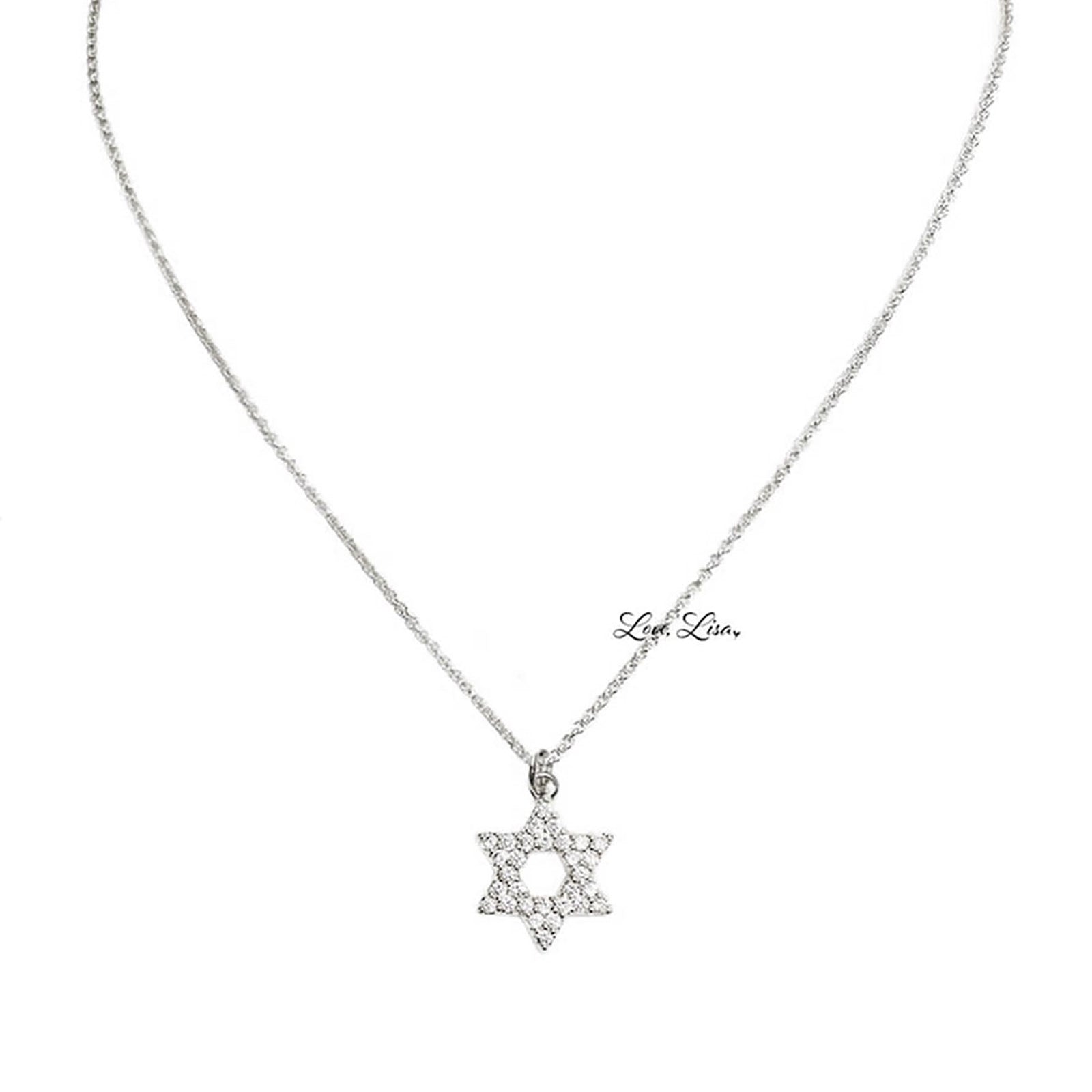 Star of David Open CZ Necklace Jewelry - Young Frankie's Exclusives Silver