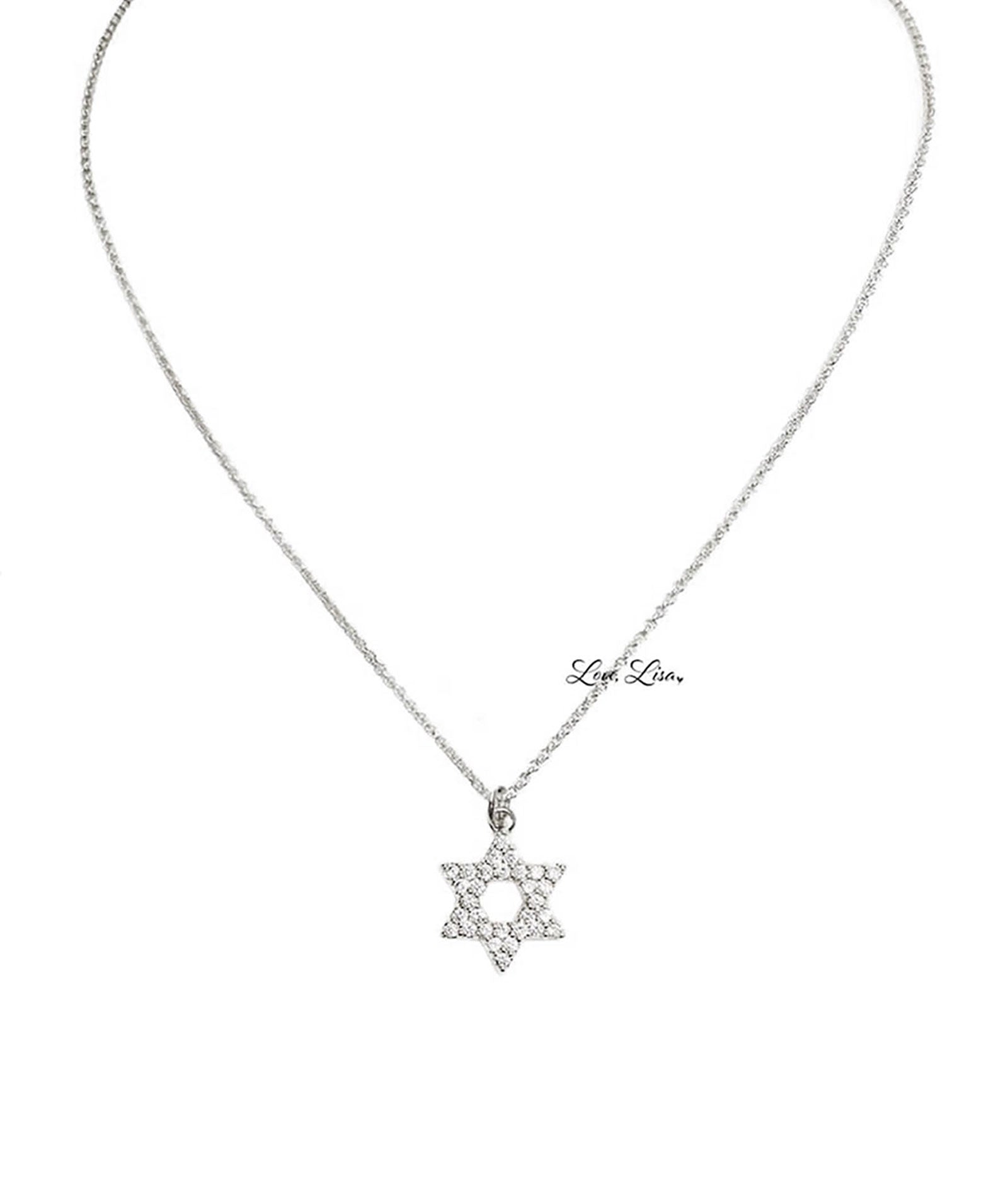Star of David Open CZ Necklace Jewelry - Young Frankie's Exclusives Silver