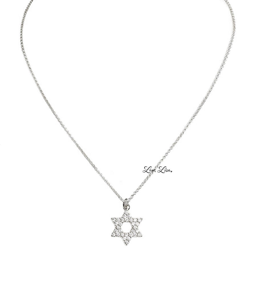 Star of David Open CZ Necklace Jewelry - Young Frankie's Exclusives Silver  
