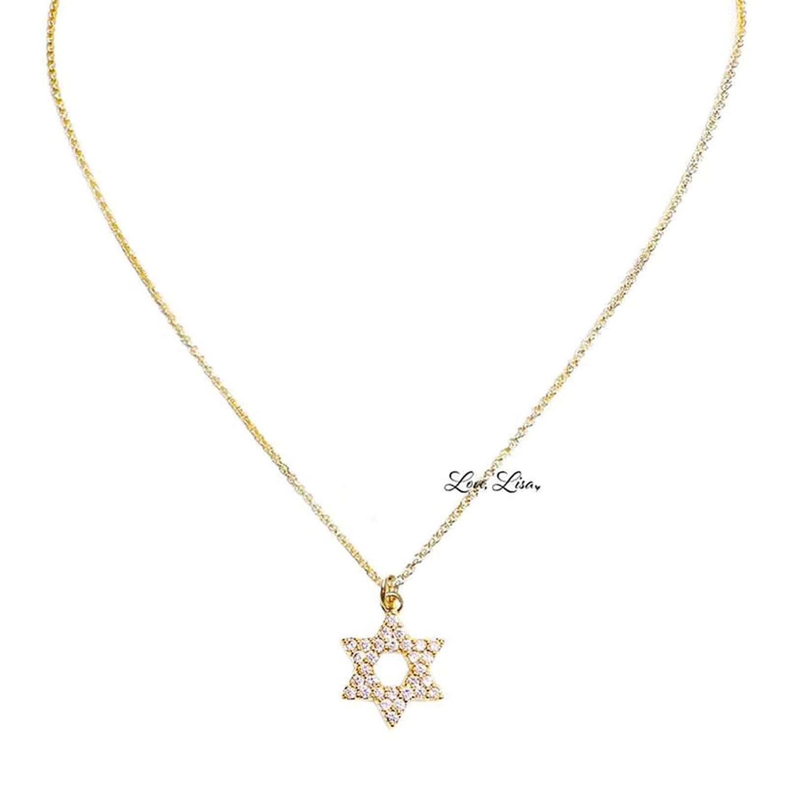 Star of David Open CZ Necklace Jewelry - Young Frankie's Exclusives Gold