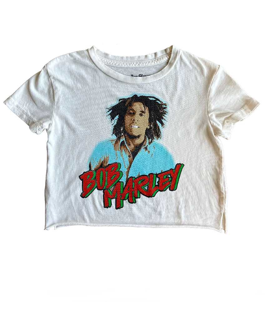 Rowdy Sprout Girls Bob Marley Crop Tee Girls Casual Tops Rowdy Sprout   