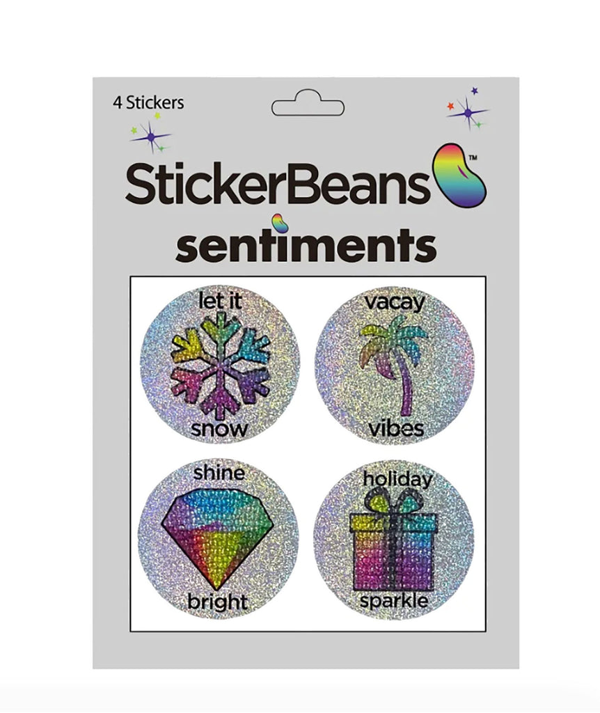 Sticker Beans Holiday Sentiments Sticker Sheet Distressed/seasonal accessories Sticker Beans   