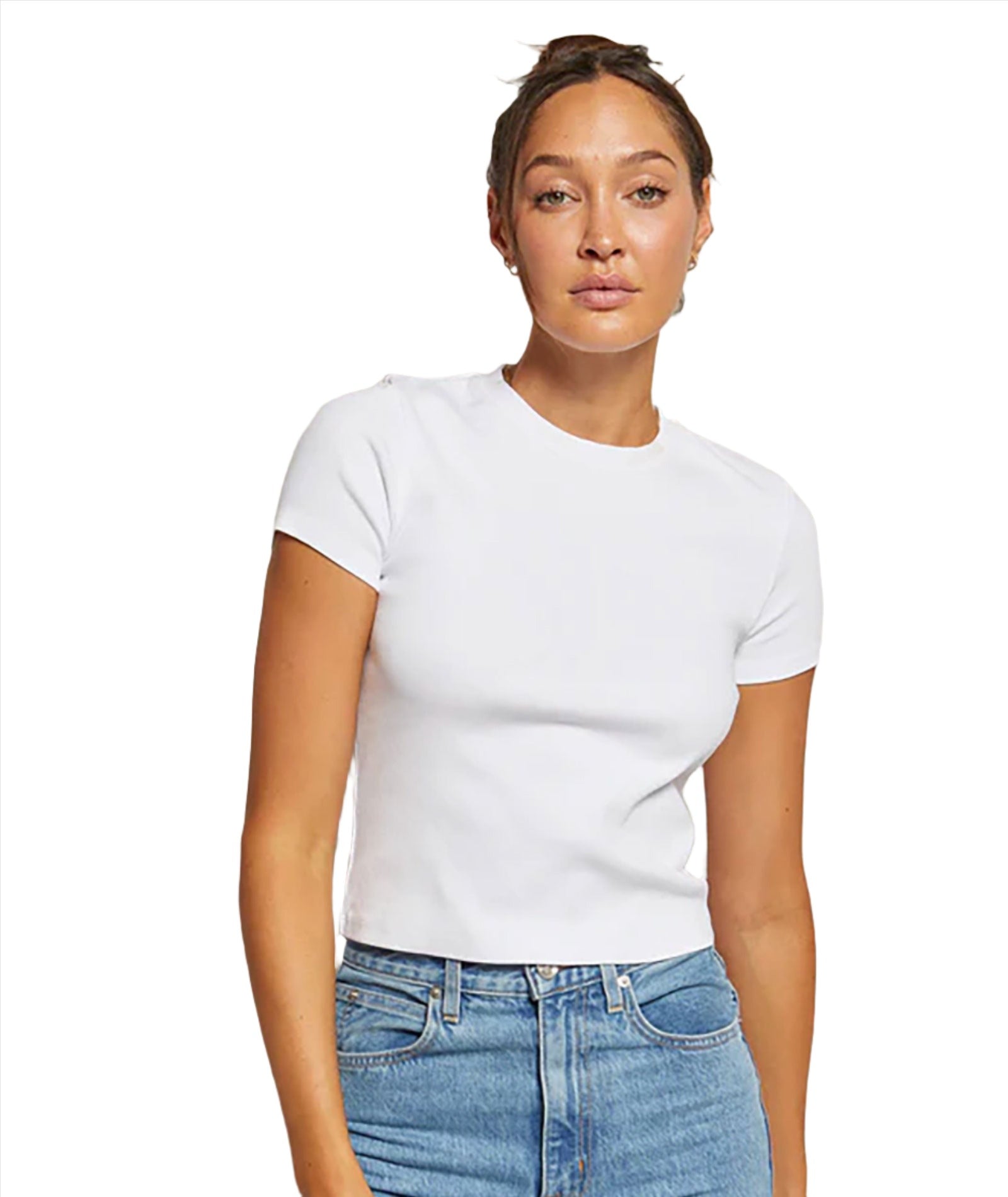 Perfect White Tee Women Katz Ribbed Tee Womens Casual Tops Perfect White Tee