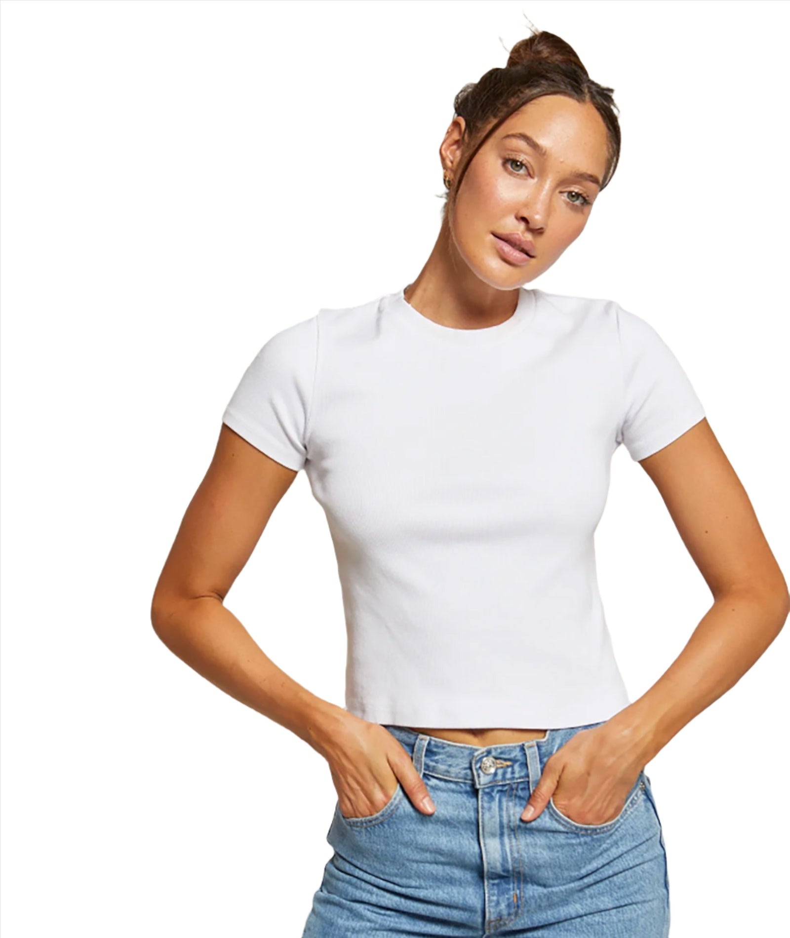 Perfect White Tee Women Katz Ribbed Tee Womens Casual Tops Perfect White Tee