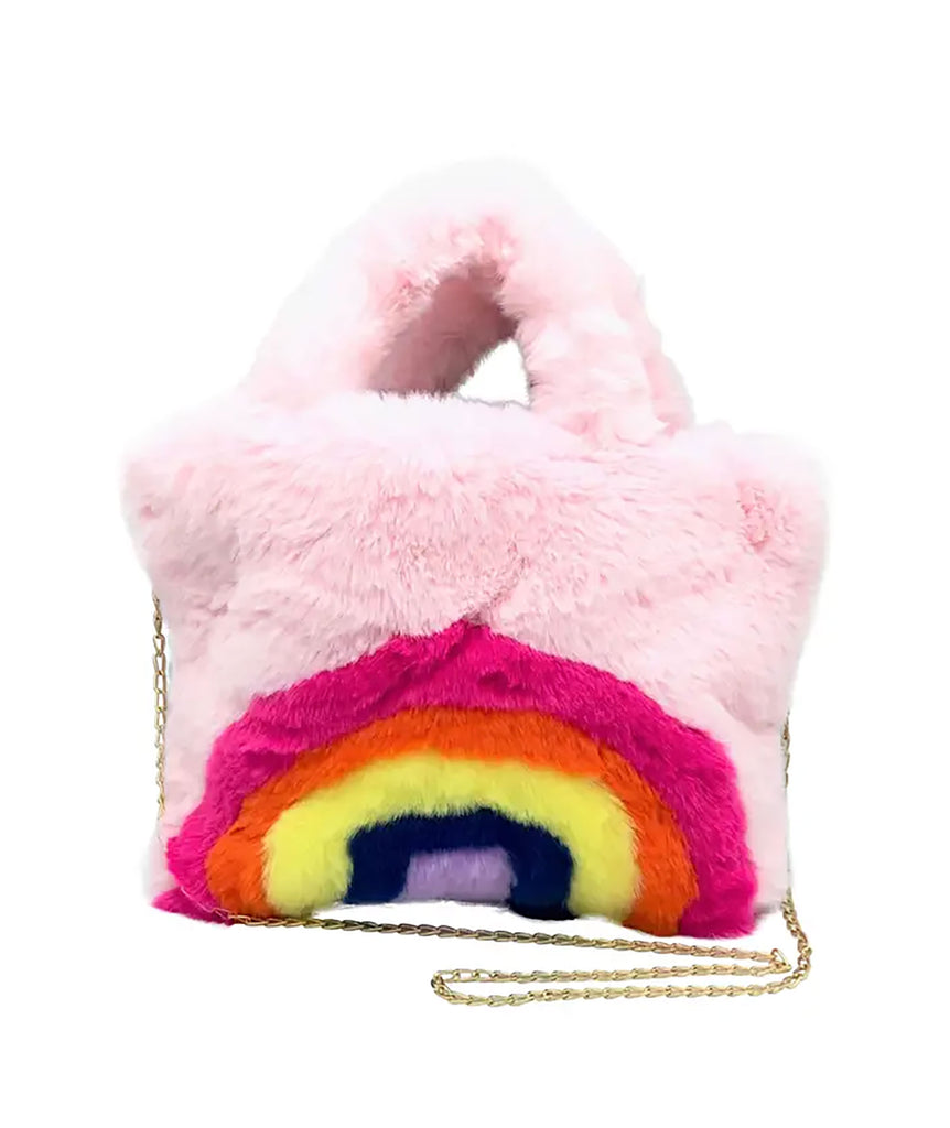 Malibu Sugar Girls Fuzzy Rainbow Purse Accessories Malibu Sugar Pink  
