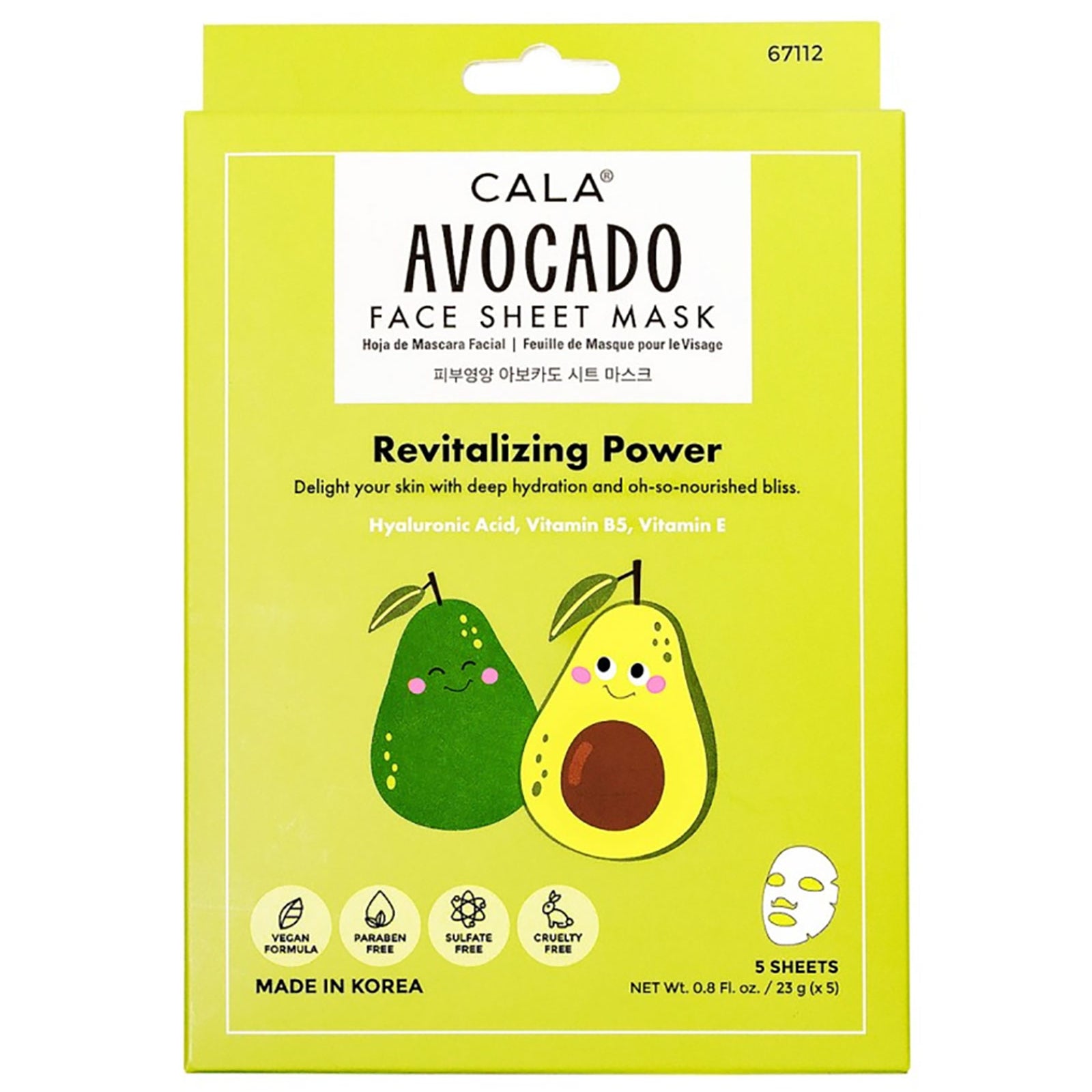 Avocado Sheet Face Mask - 1 Sheet Accessories Frankie's Exclusives Multi