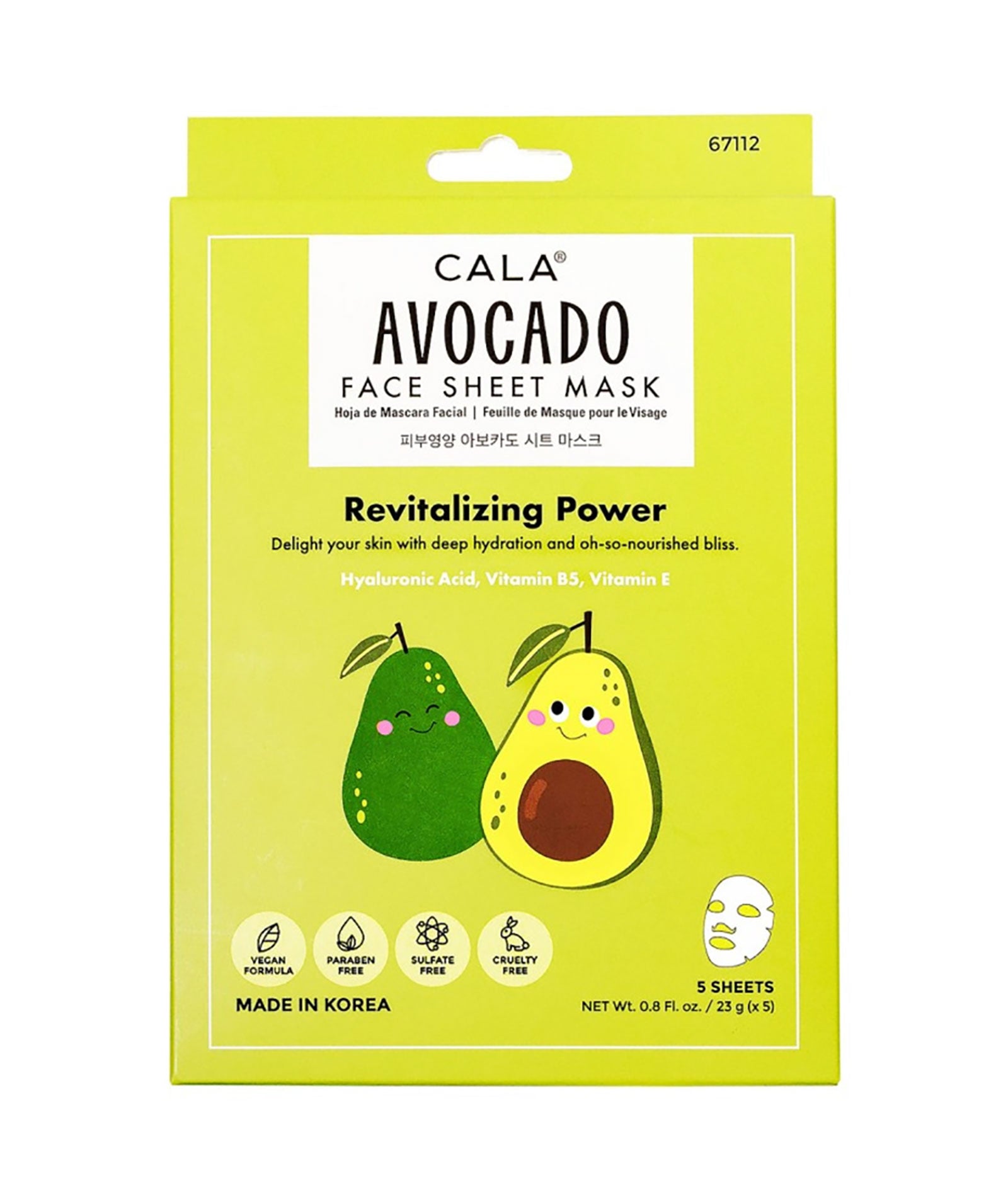 Avocado Sheet Face Mask - 1 Sheet Accessories Frankie's Exclusives Multi