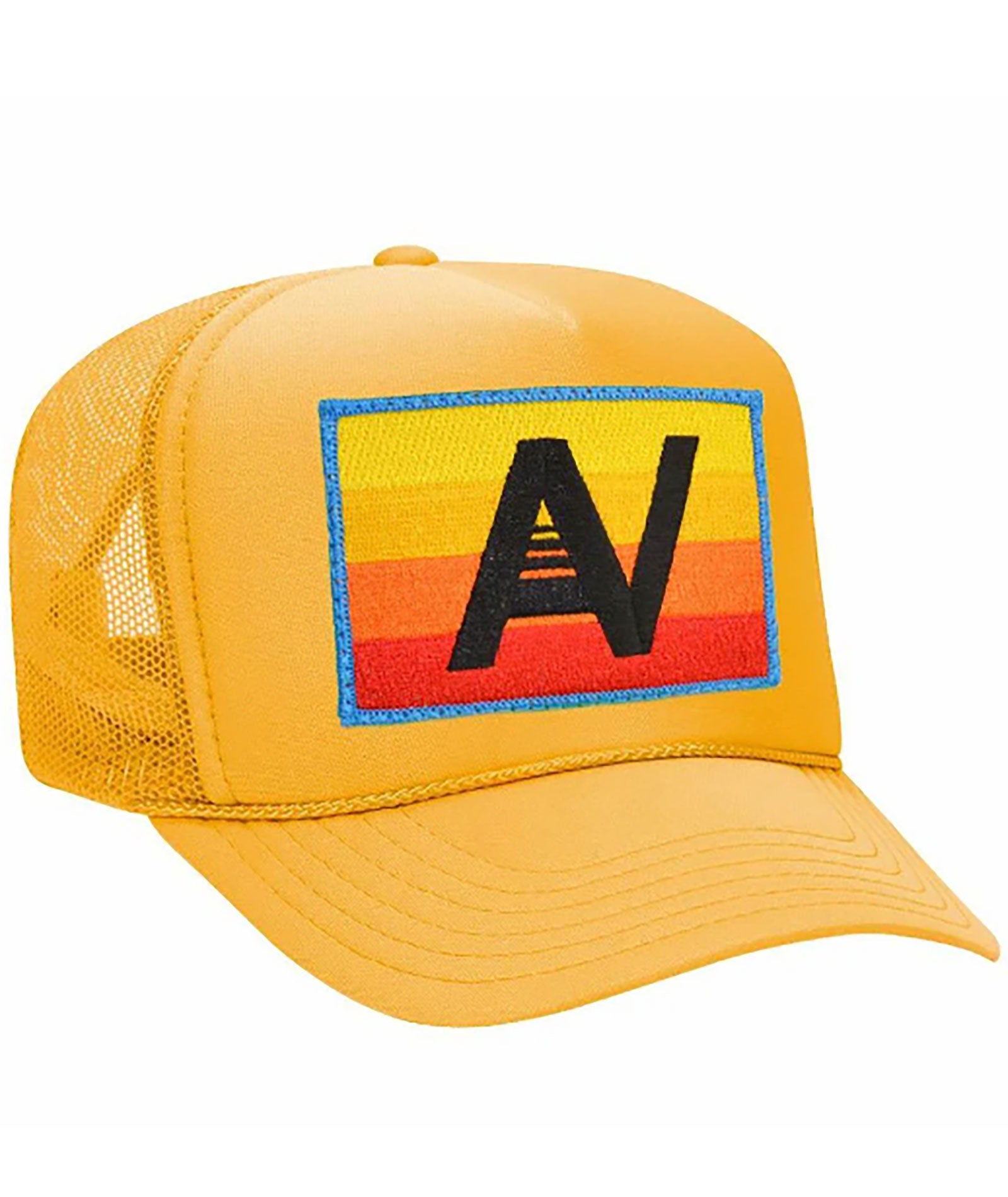 Aviator Nation Logo Rainbow Vintage Trucker Accessories Aviator Nation Juniors/Women One Size Fits Most Gold