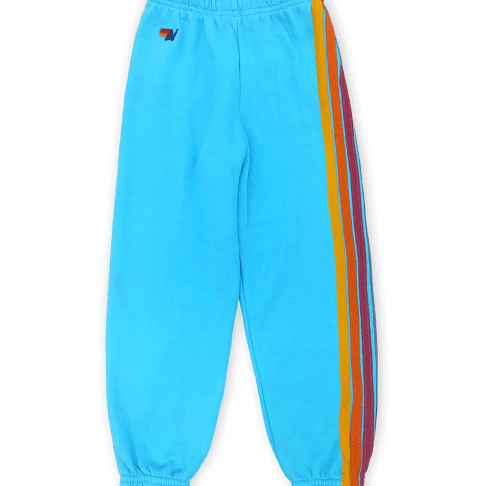 Aviator Nation Kids 5 Stripe Sweatpants Girls Casual Bottoms Aviator Nation Neon Blue Y/4
