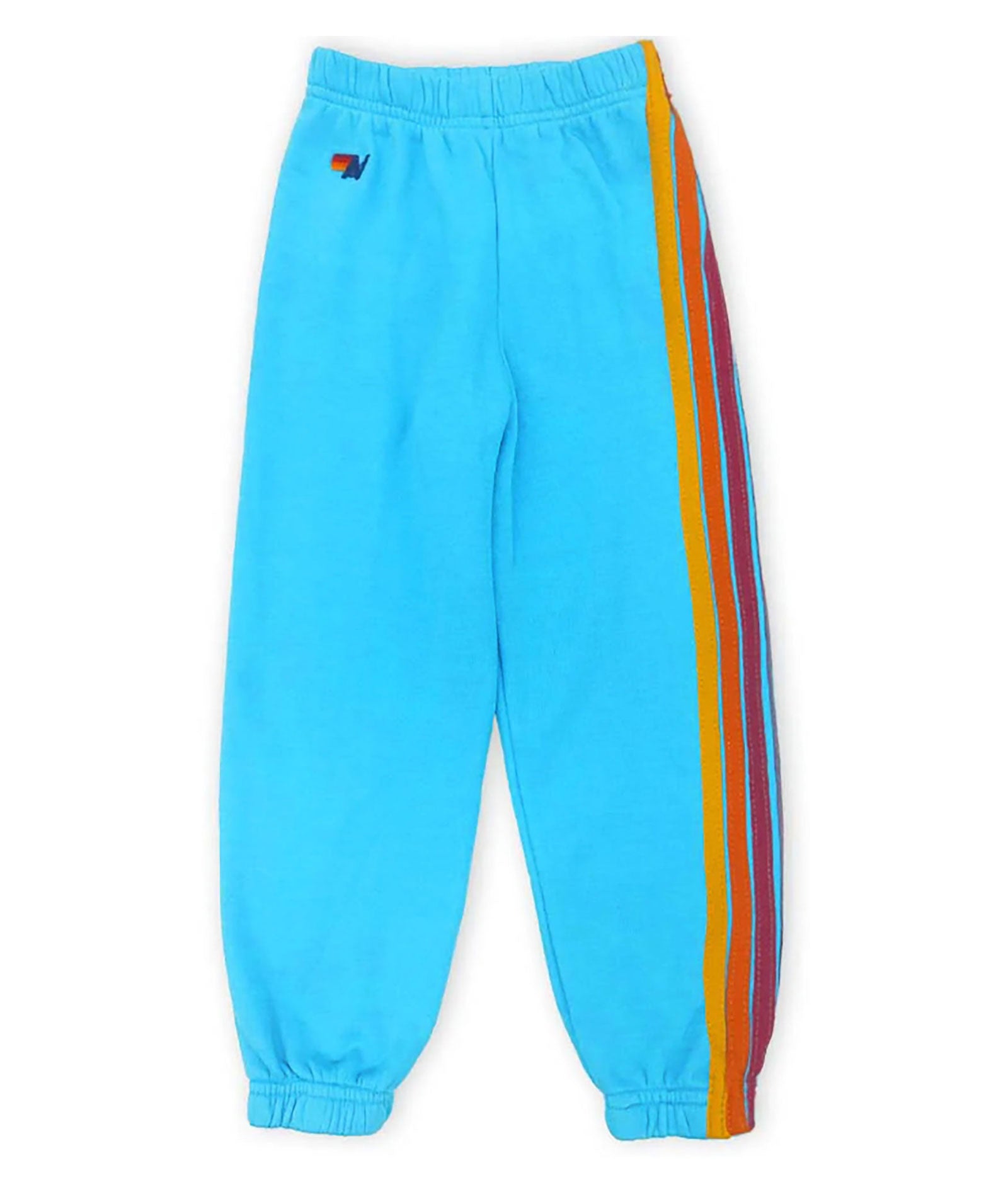 Aviator Nation Kids 5 Stripe Sweatpants Girls Casual Bottoms Aviator Nation Neon Blue Y/4