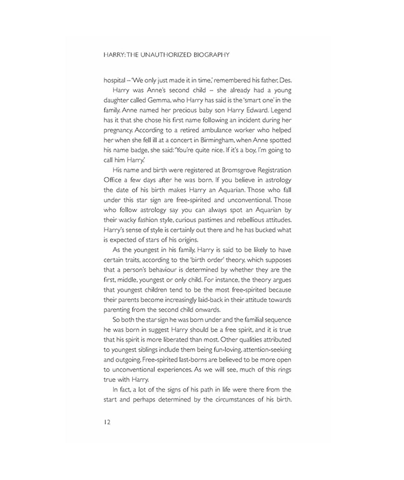 Harry Styles: The Unauthorized Biography Distressed/seasonal gifts Frankie's Exclusives