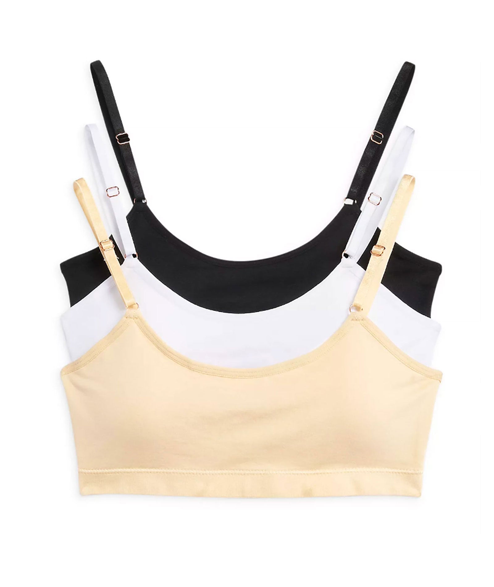 Katie J NYC Girls 3-Pack Seamless Bra Top- Nude, Black, White Accessories Katie J NYC