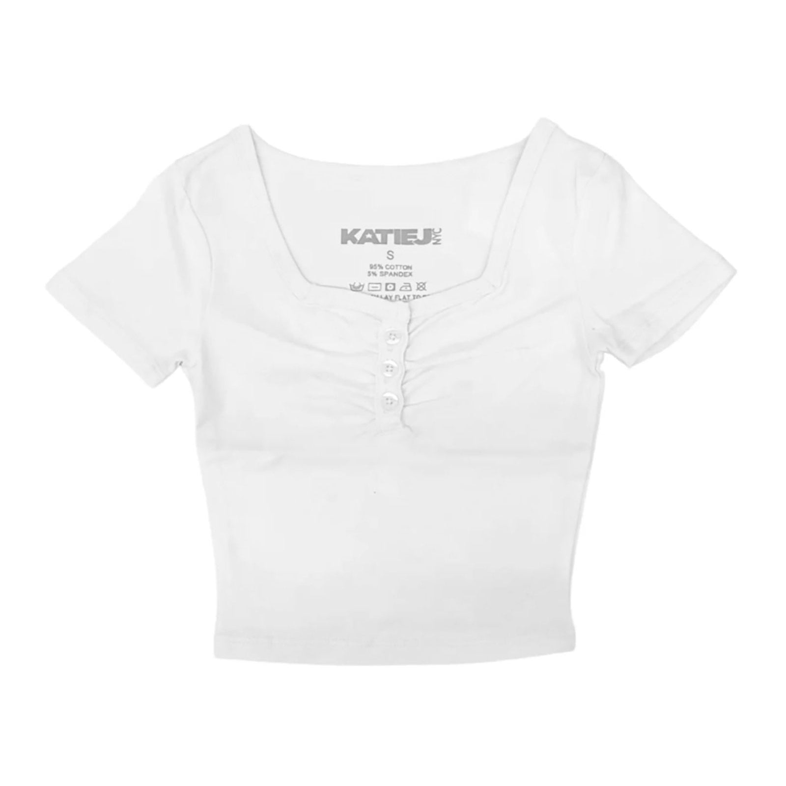 Katie J NYC Girls Keely Babydoll Top Girls Casual Tops Katie J NYC White Y/S (7/8)