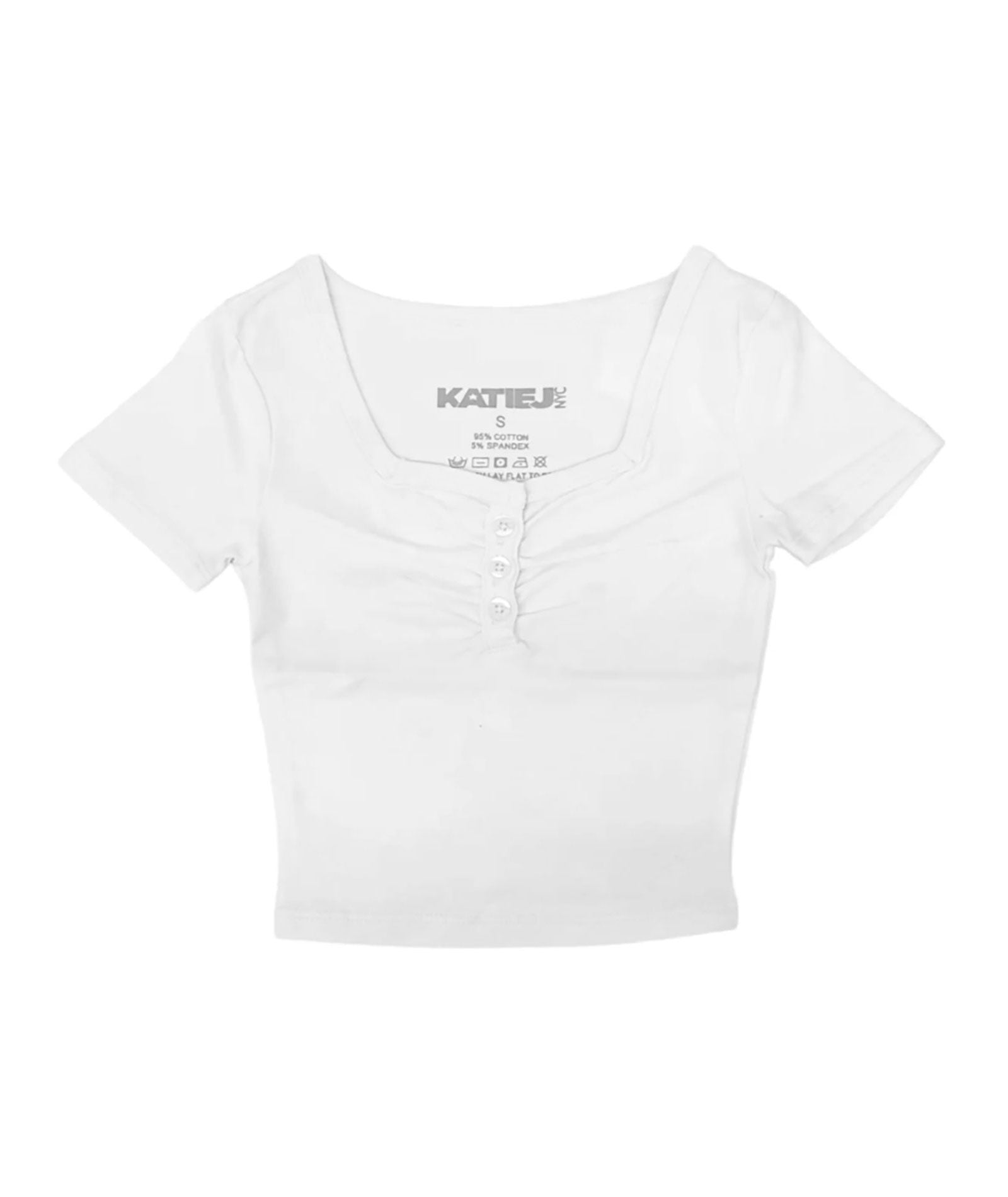 Katie J NYC Girls Keely Babydoll Top Girls Casual Tops Katie J NYC White Y/S (7/8)