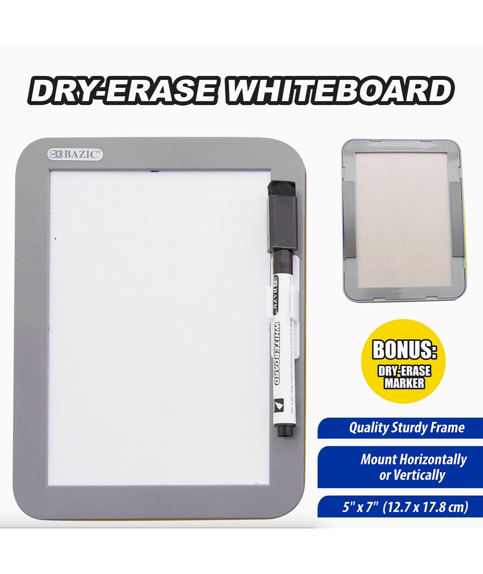 Magnetic Locker Dry Erase Board Accessories Frankie's Exclusives Grey