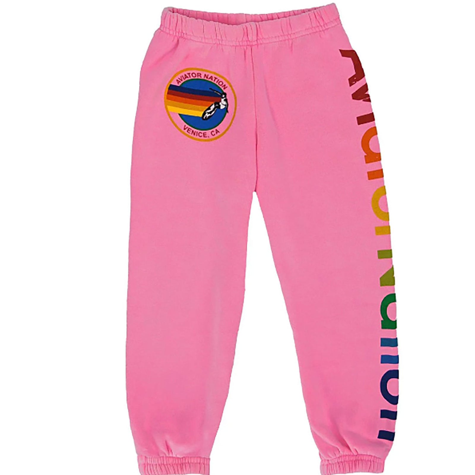 Aviator Nation Kids Venice Sweatpants Girls Casual Bottoms Aviator Nation Neon Pink Y/4