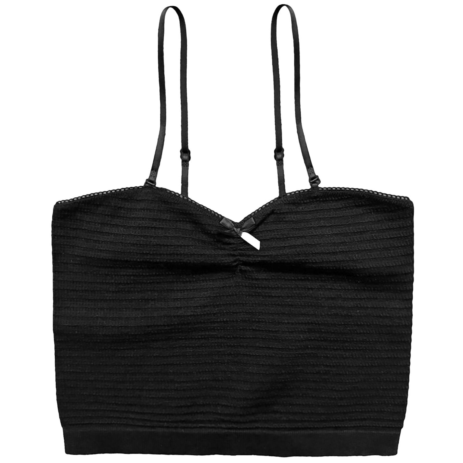 Nicoletta Thin Strap Cami Juniors Womens Casual Tops Suzette Black Juniors/Women XS/S