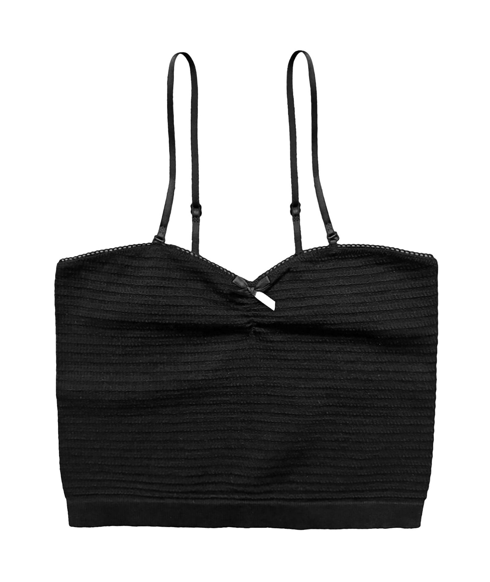 Nicoletta Thin Strap Cami Juniors Womens Casual Tops Suzette Black Juniors/Women XS/S