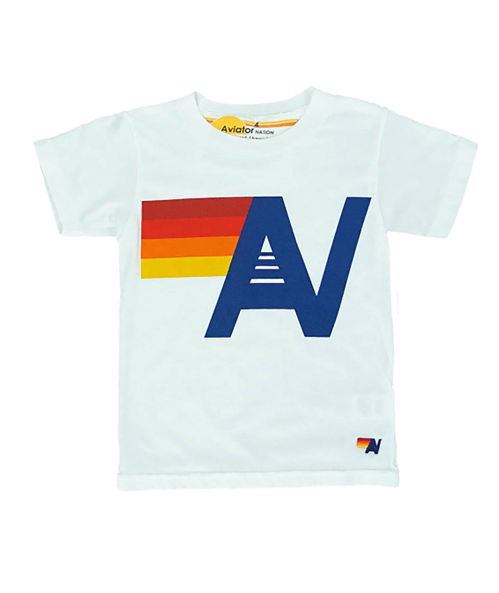 Aviator Nation Kids Logo Tee Girls Casual Tops Aviator Nation White Y/4