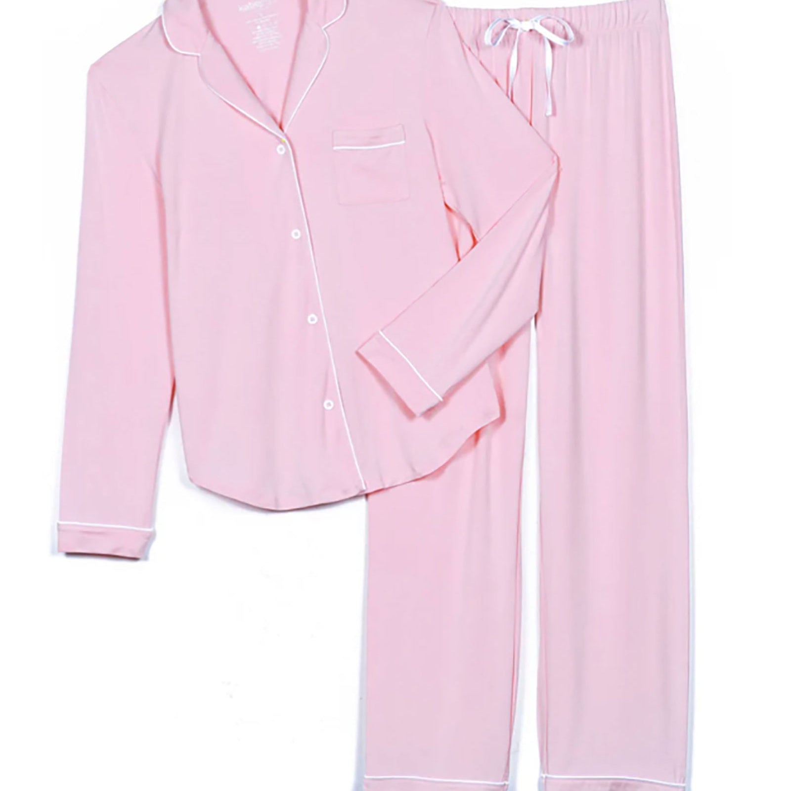 Katie J NYC Juniors Baby Pink/White Maia Pants PJ Set Accessories Katie J NYC Baby Pink Juniors/Women XXS