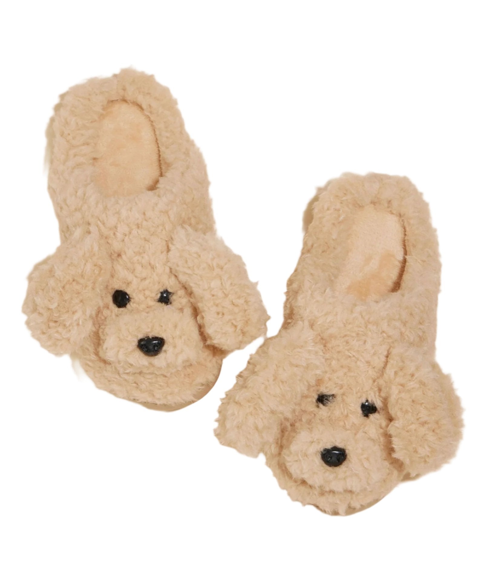 Fuzzy Adult Slippers Puppy Love Accessories Frankie's Exclusives Tan Shoes/5-6