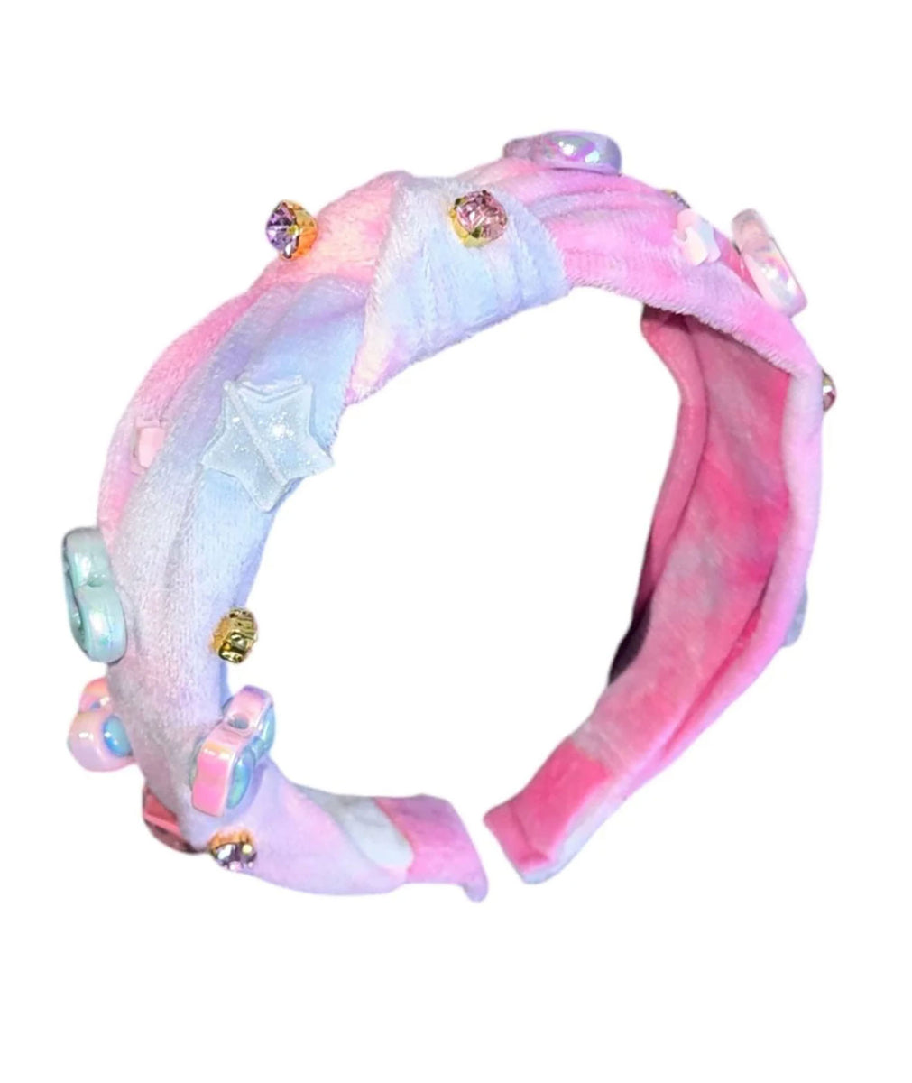 Bari Lynn Knot Headband Denim With Charms
