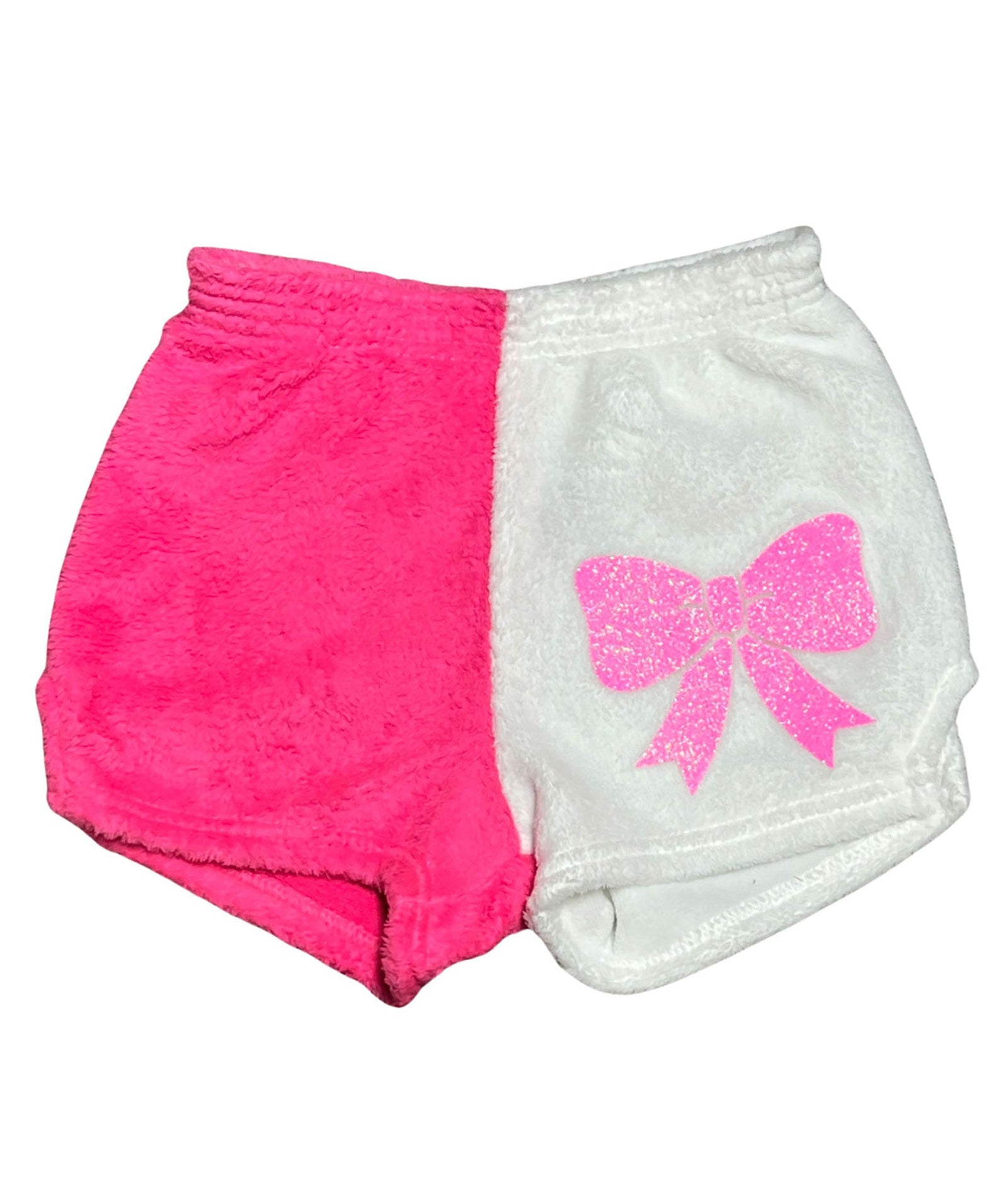 Made with Love and Kisses White/Neon Pink Bow Shorts Accessories Made with Love and Kisses Neon Pink Y/4/5