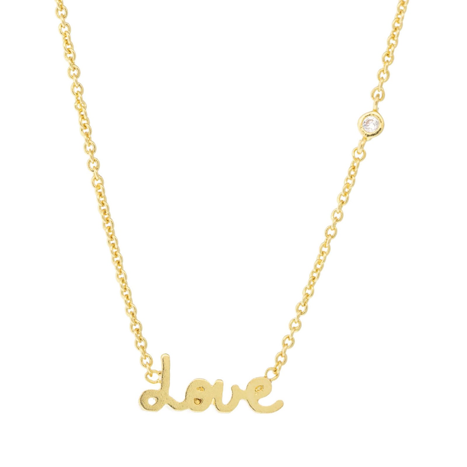 TAI Love Necklace With 3 CZ Jewelry - Trend TAI Gold