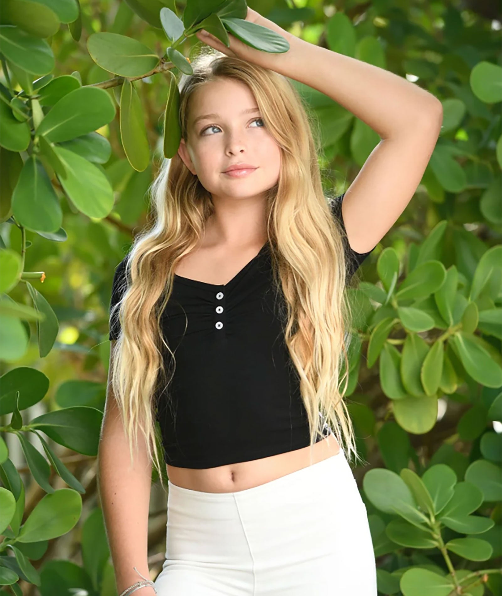 Katie J NYC Girls Keely Babydoll Top Girls Casual Tops Katie J NYC Black Y/S (7/8)