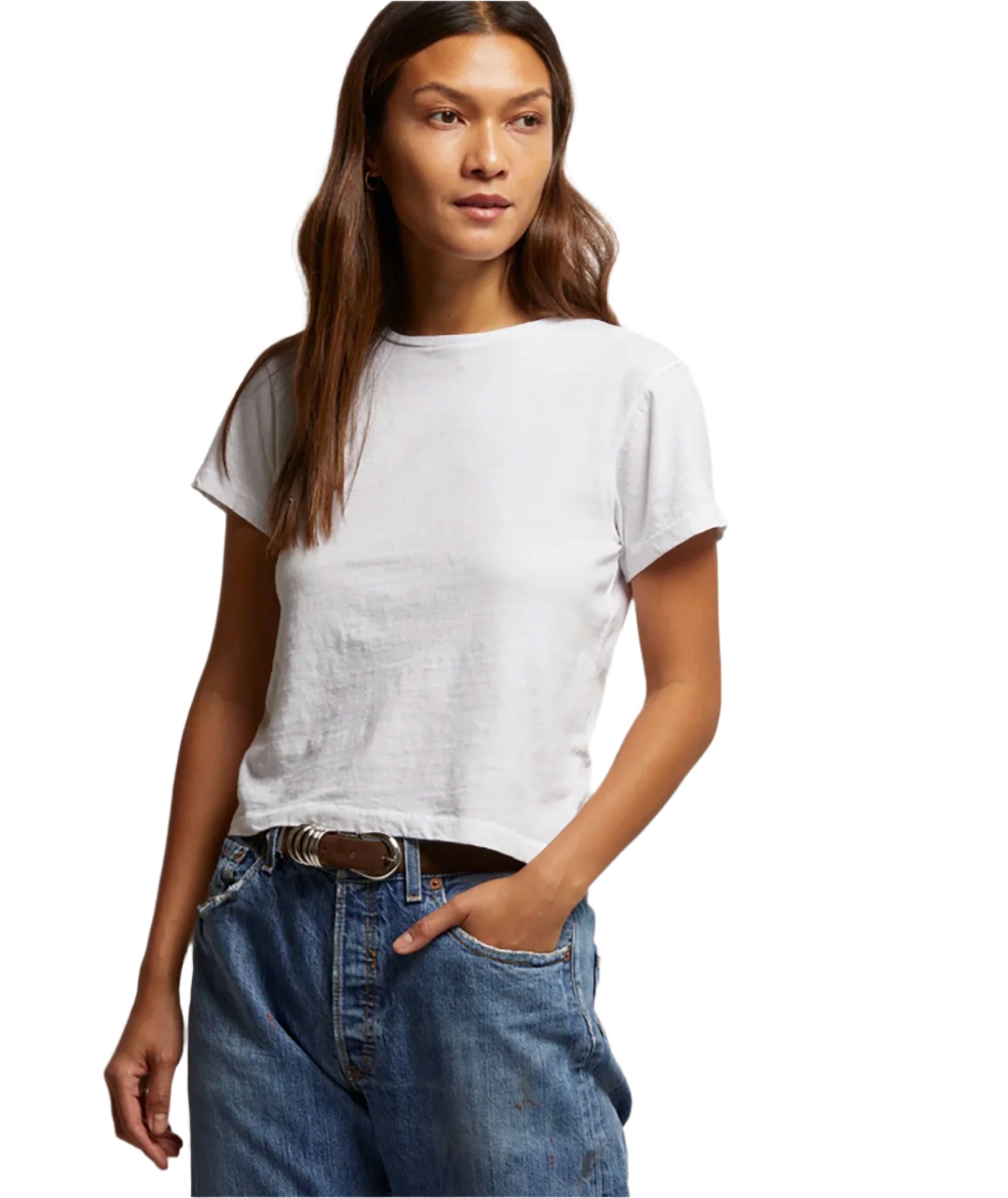 Perfect White Tee Women Lisa Recycled Cotton Slim Crew Tee Womens Casual Tops Perfect White Tee White Juniors/Women XS
