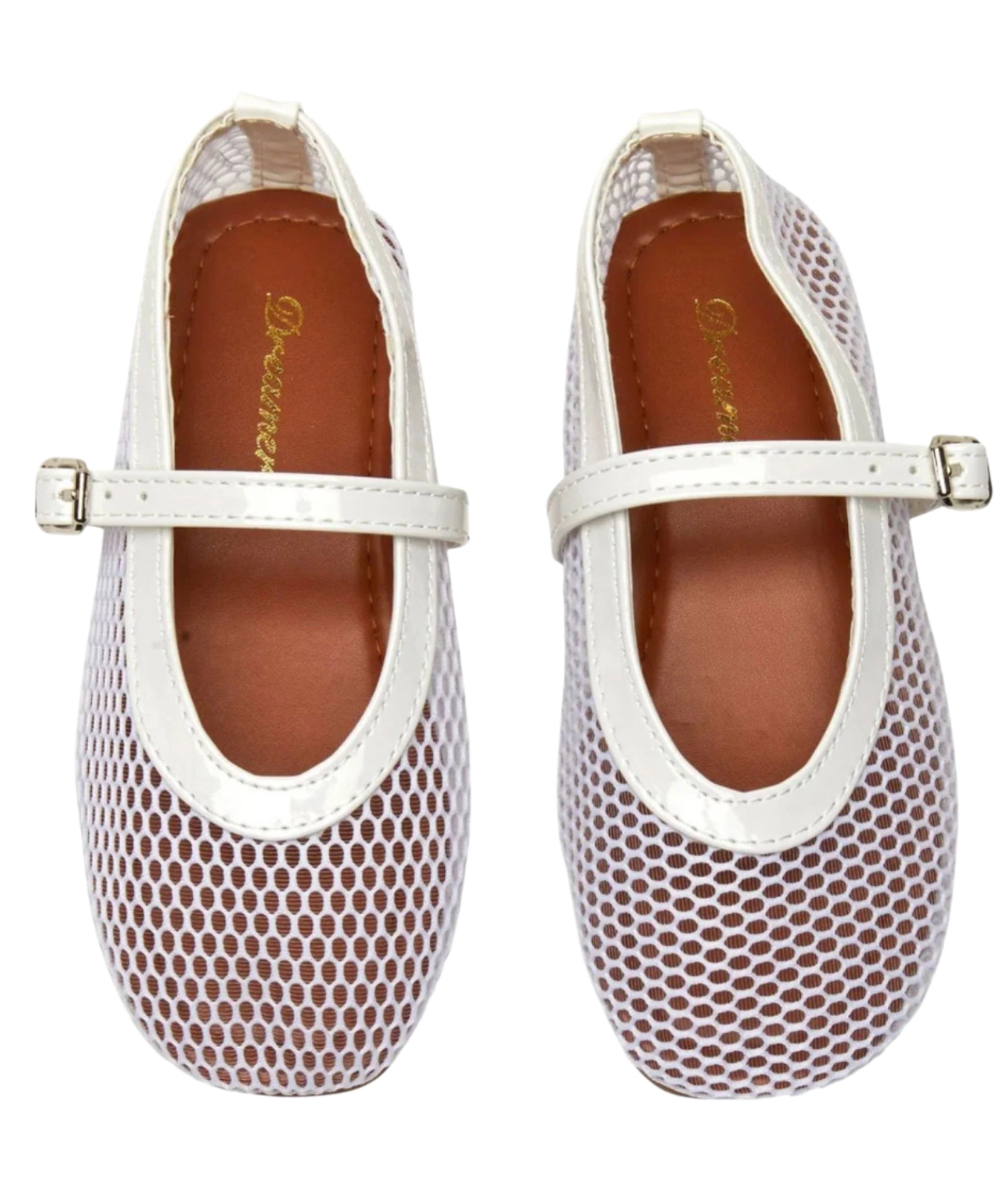 Mini Dreamers Girls Lala Mesh Ballet Flats Accessories Mini Dreamers White Shoes/33