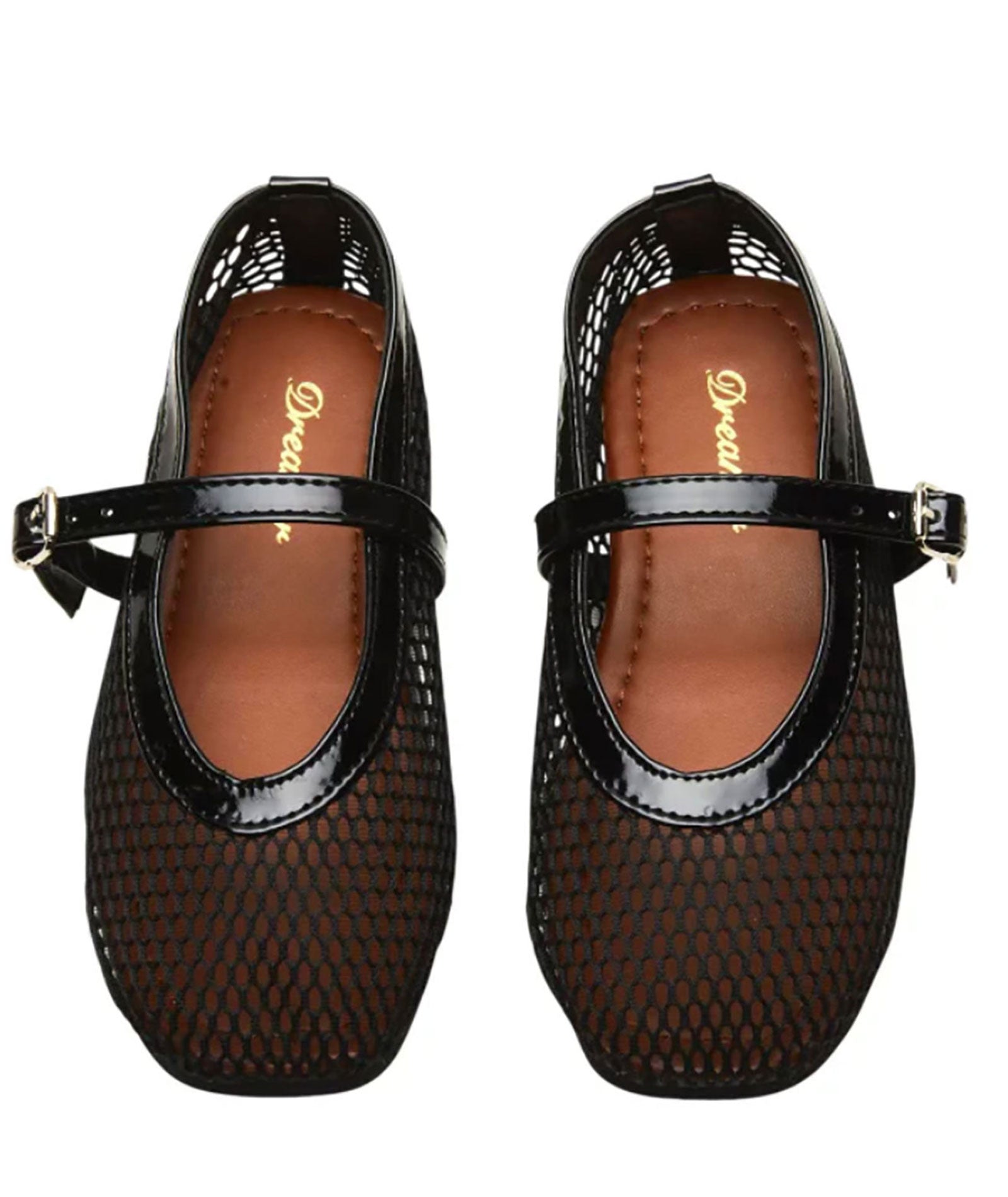 Mini Dreamers Girls Lala Mesh Ballet Flats Accessories Mini Dreamers Black Shoes/33