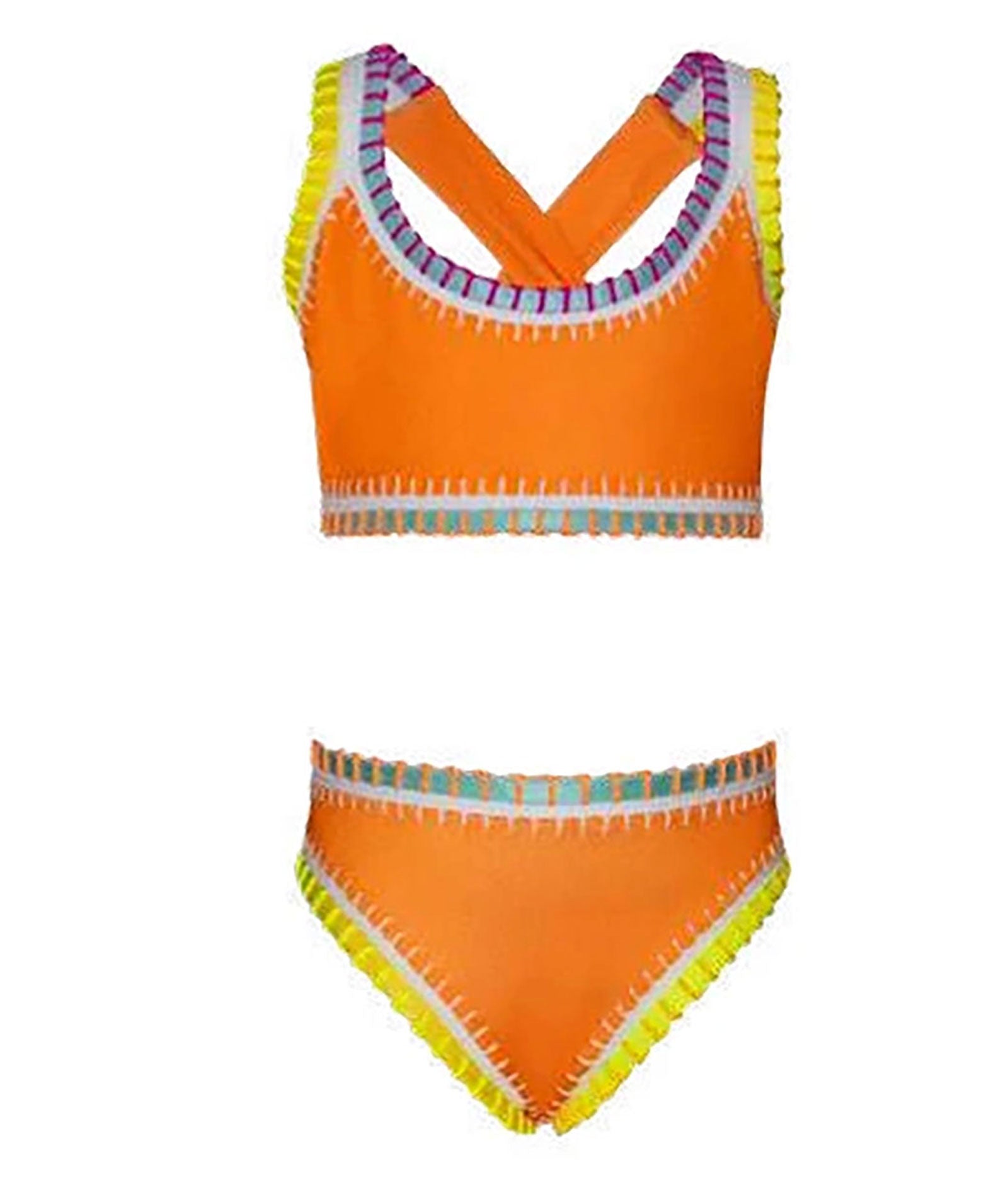 PQ Girls Sporty Rainbow Embroidered Bikini Accessories PQ Girls Mango Y/6