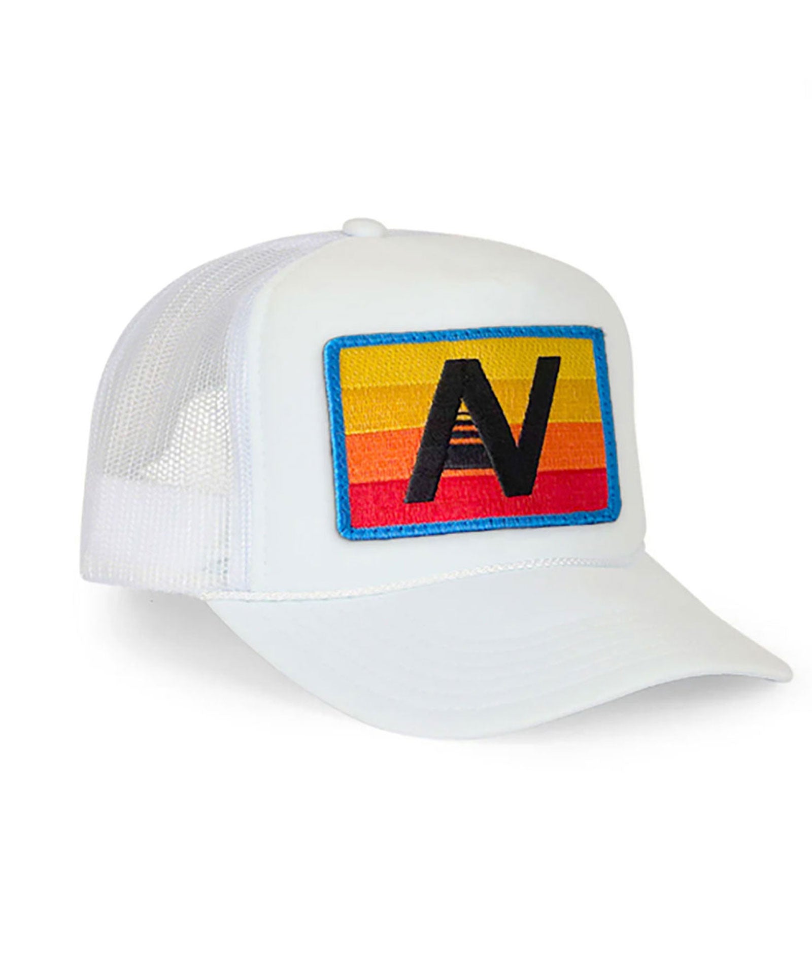 Aviator Nation Logo Rainbow Vintage Trucker Accessories Aviator Nation Juniors/Women One Size Fits Most White