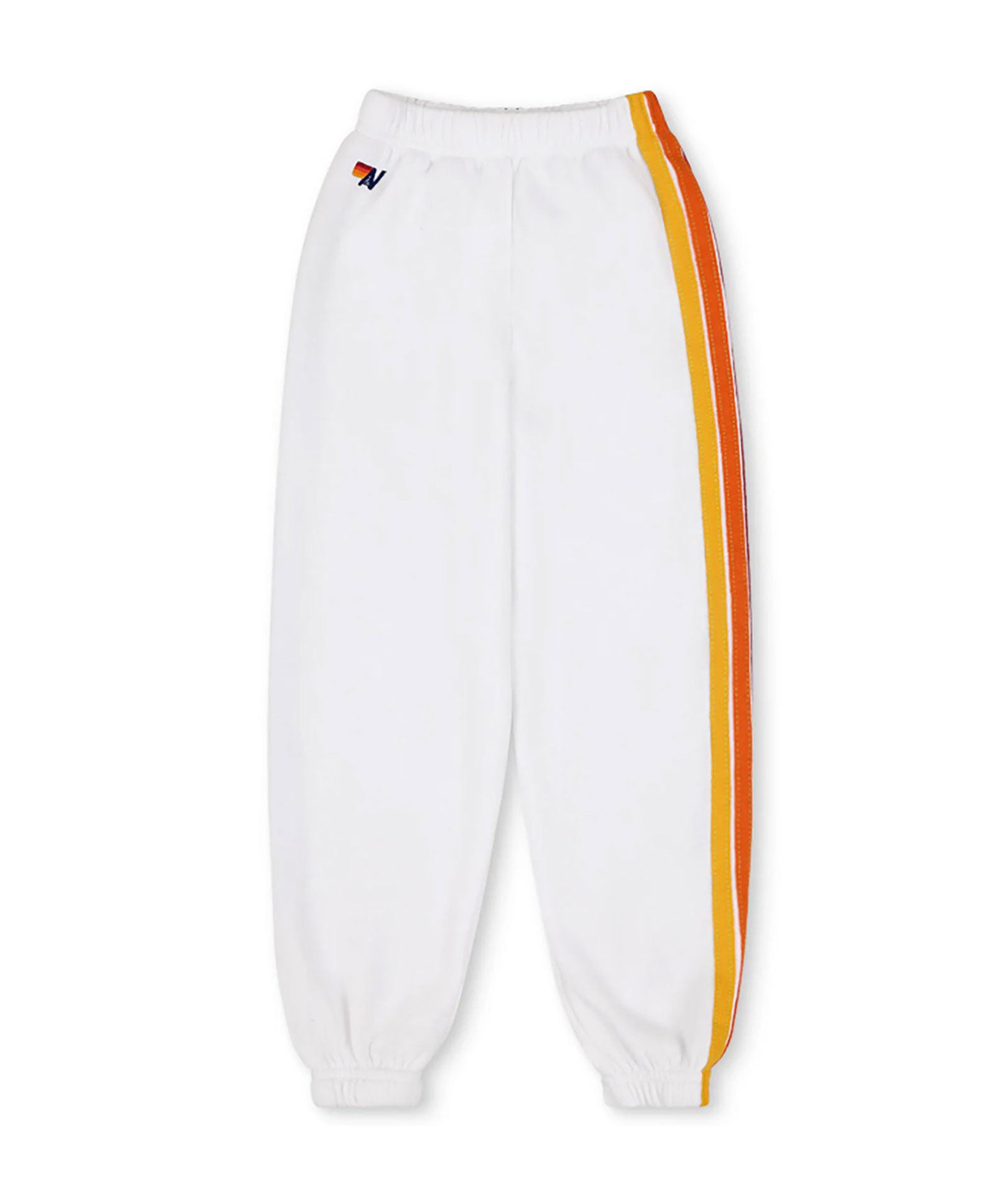Aviator Nation Kids 5 Stripe Sweatpants Girls Casual Bottoms Aviator Nation White Y/4