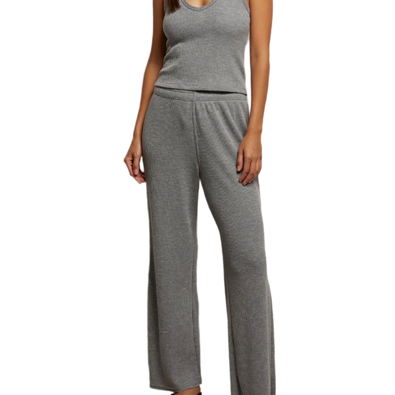 Perfect White Tee Women Shane Waffle Pants Womens Casual Bottoms Perfect White Tee Heather Grey Juniors/Women XS